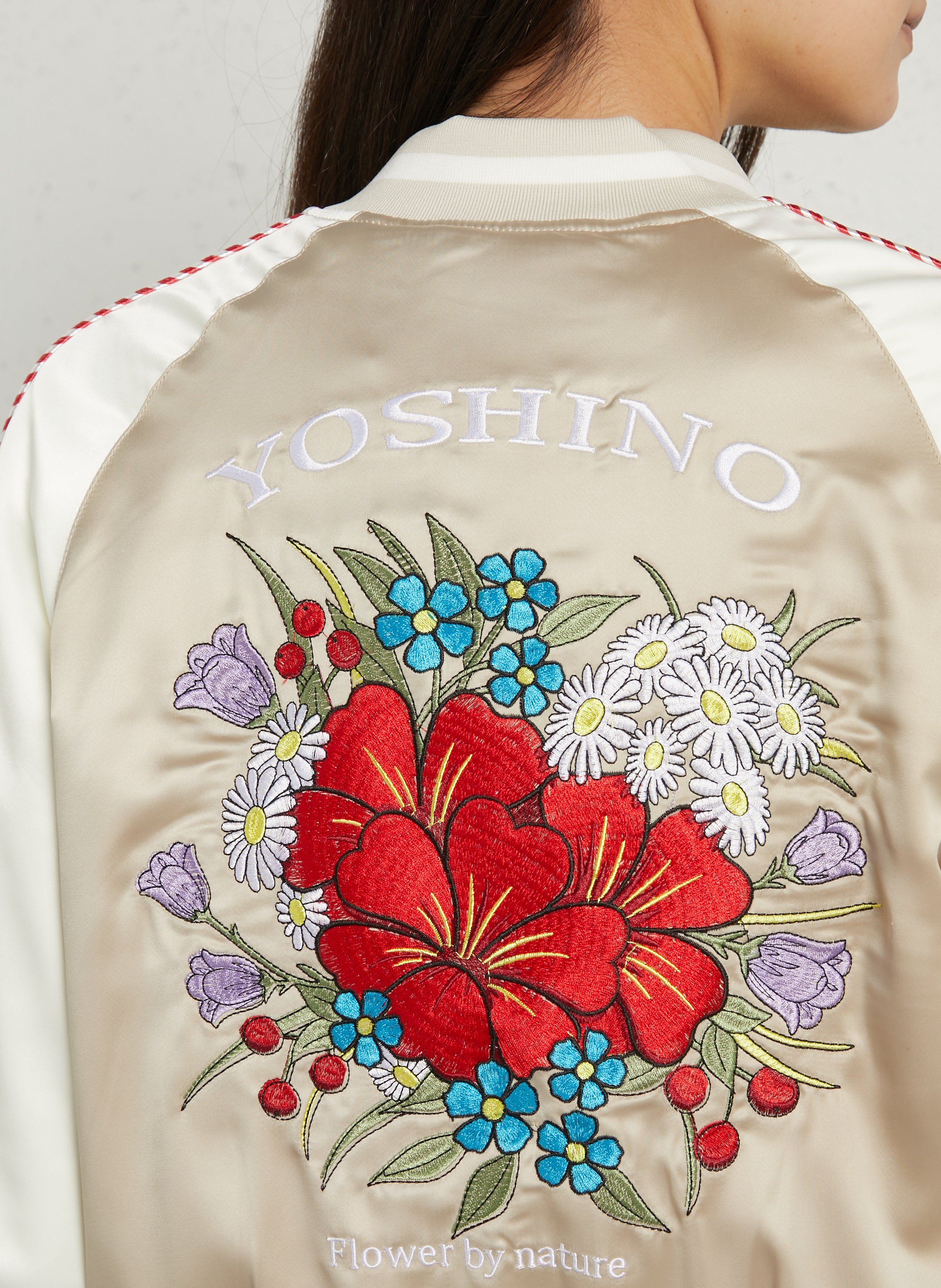 Straight jacket with embroidered teddy collar BOMBERS ORIGINAL Beige