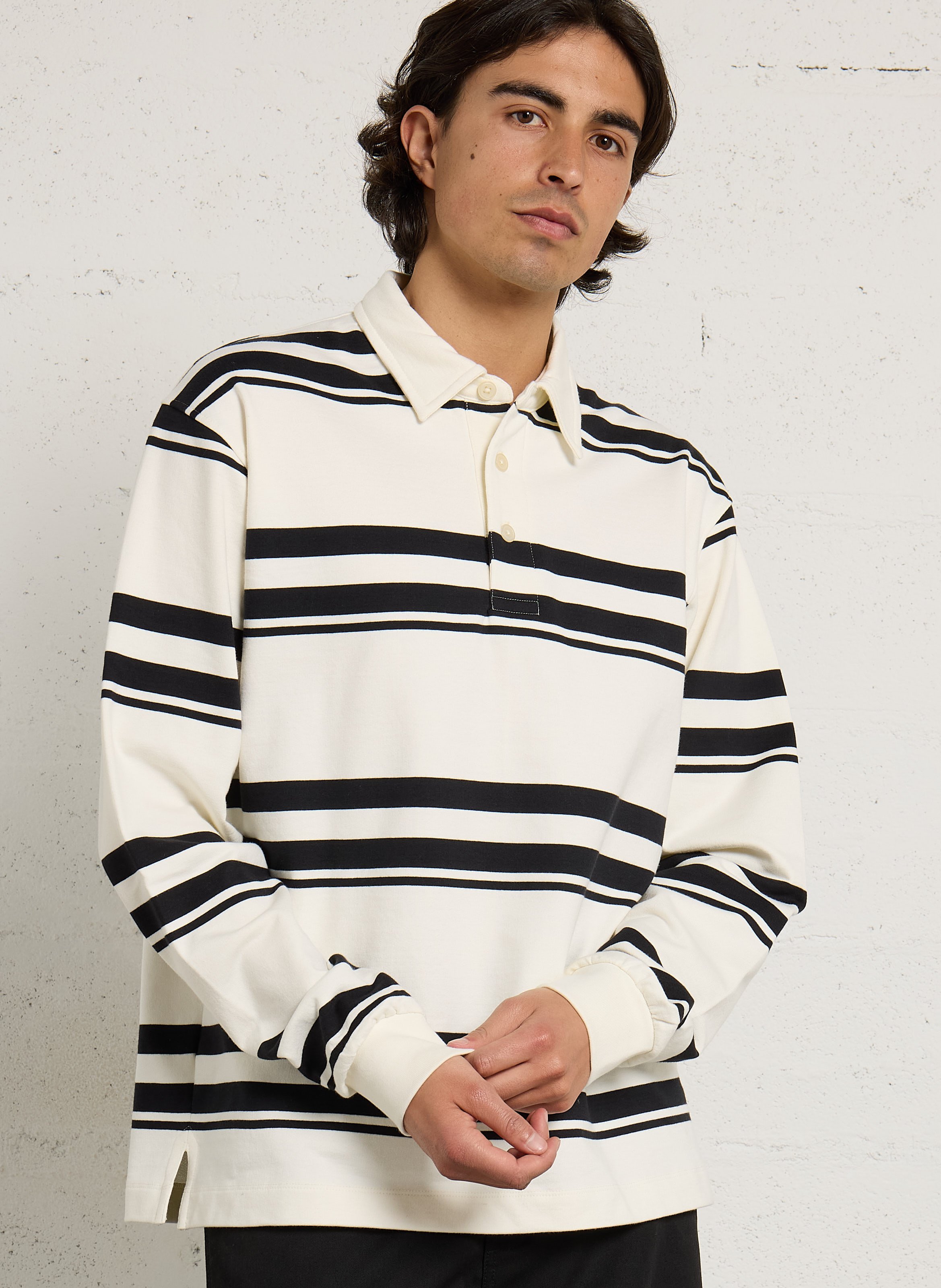 Polo droit en coton bio rayé MINIMUM