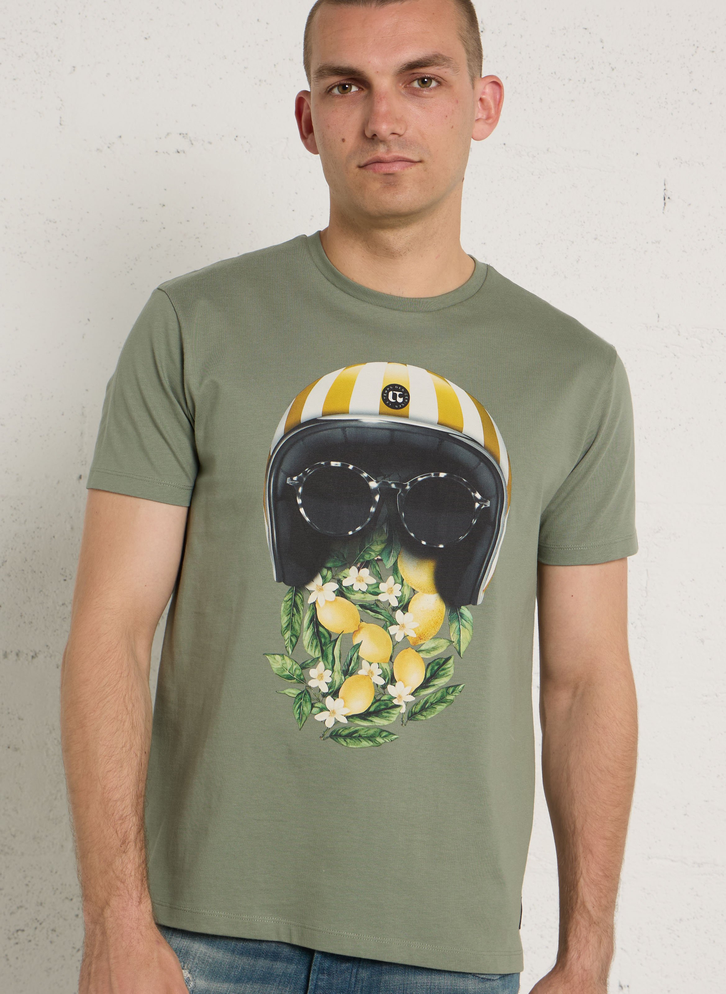 Tee-shirt droit en coton sérigraphié LE TEMPS DES CERISES Blanc