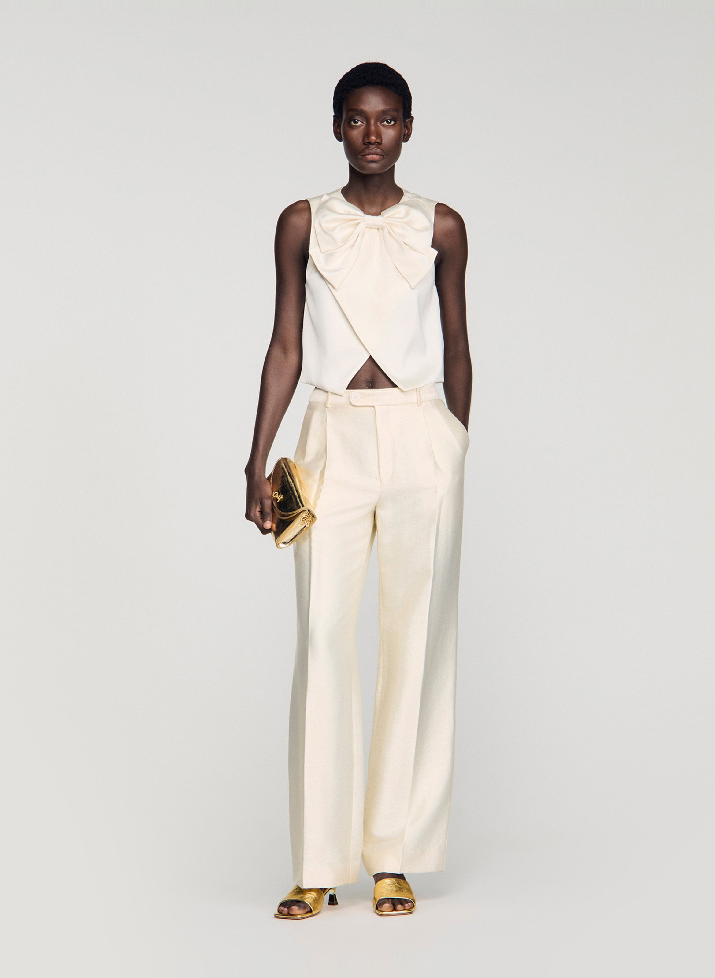 Top col rond SANDRO Beige