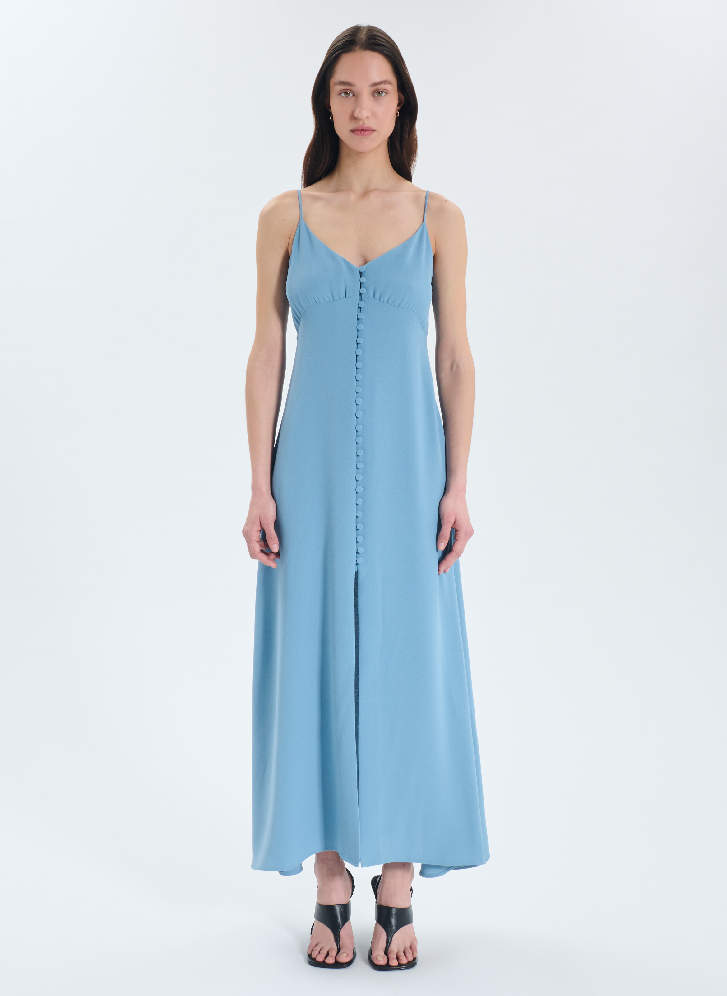 Kurzkleid mit V-Ausschnitt ZAPA Blau
