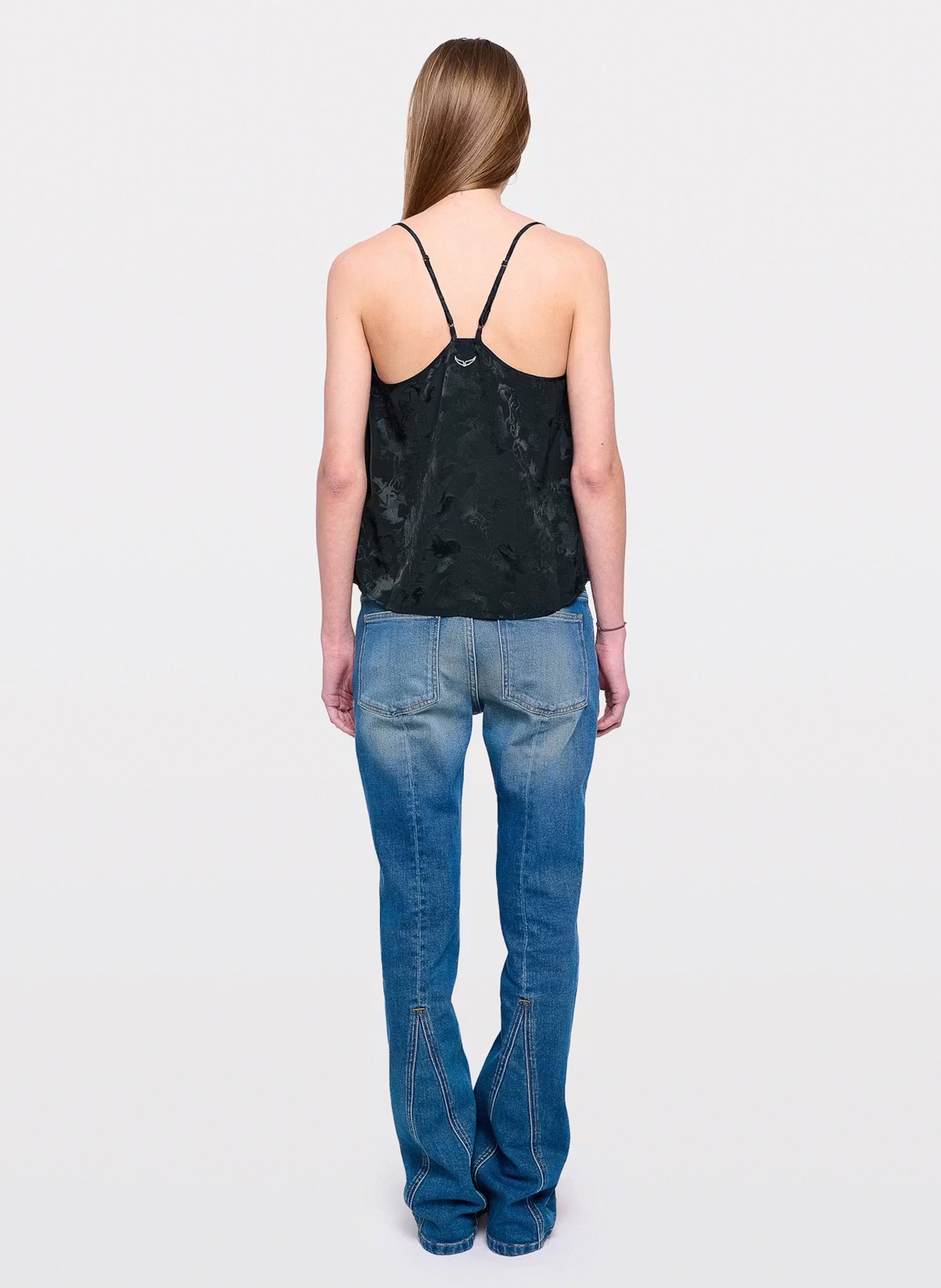 Straight silk printed camisole ZADIG&VOLTAIRE Green
