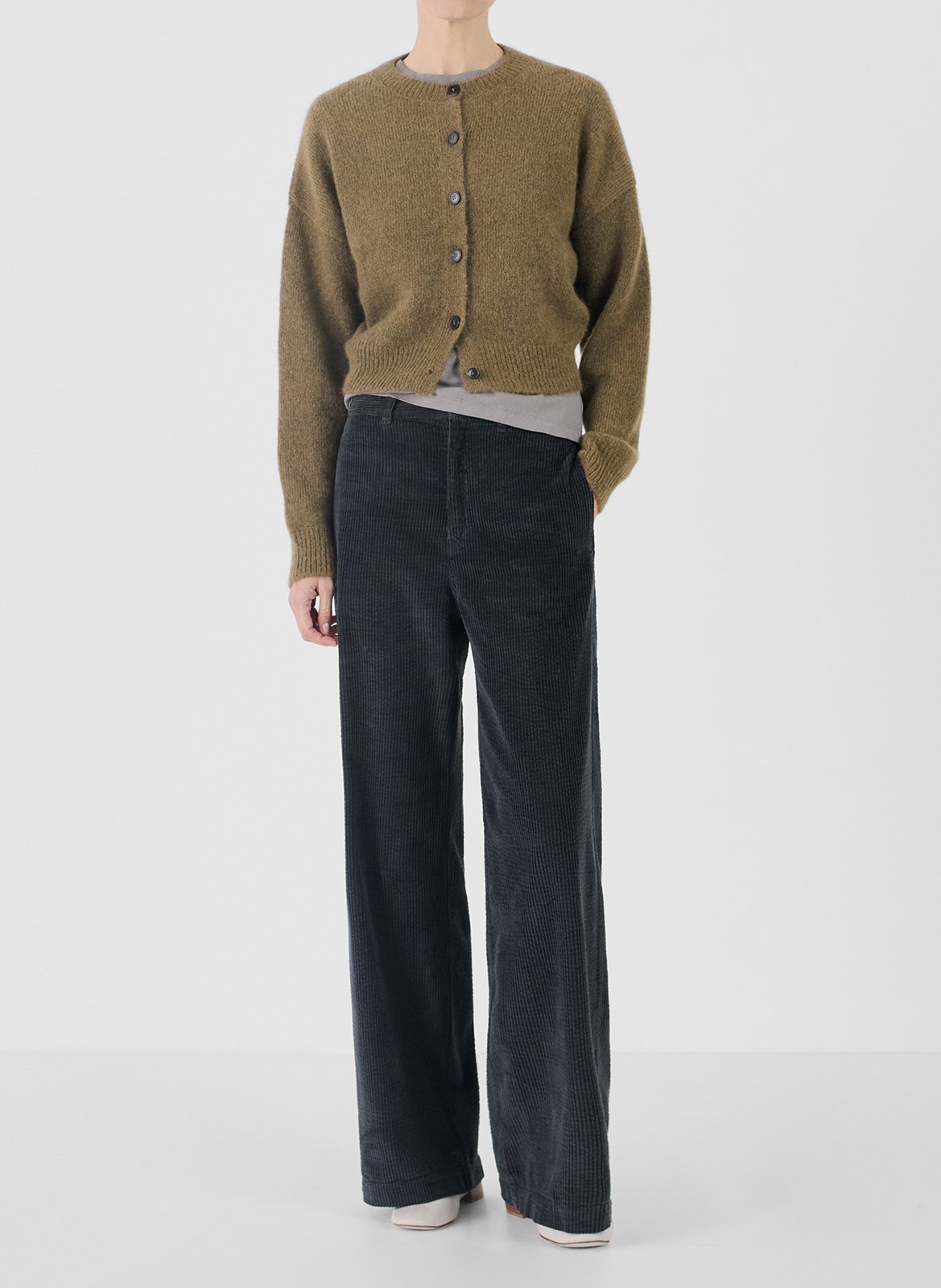 Round-neck alpaca-blend cardigan MASSCOB Khaki