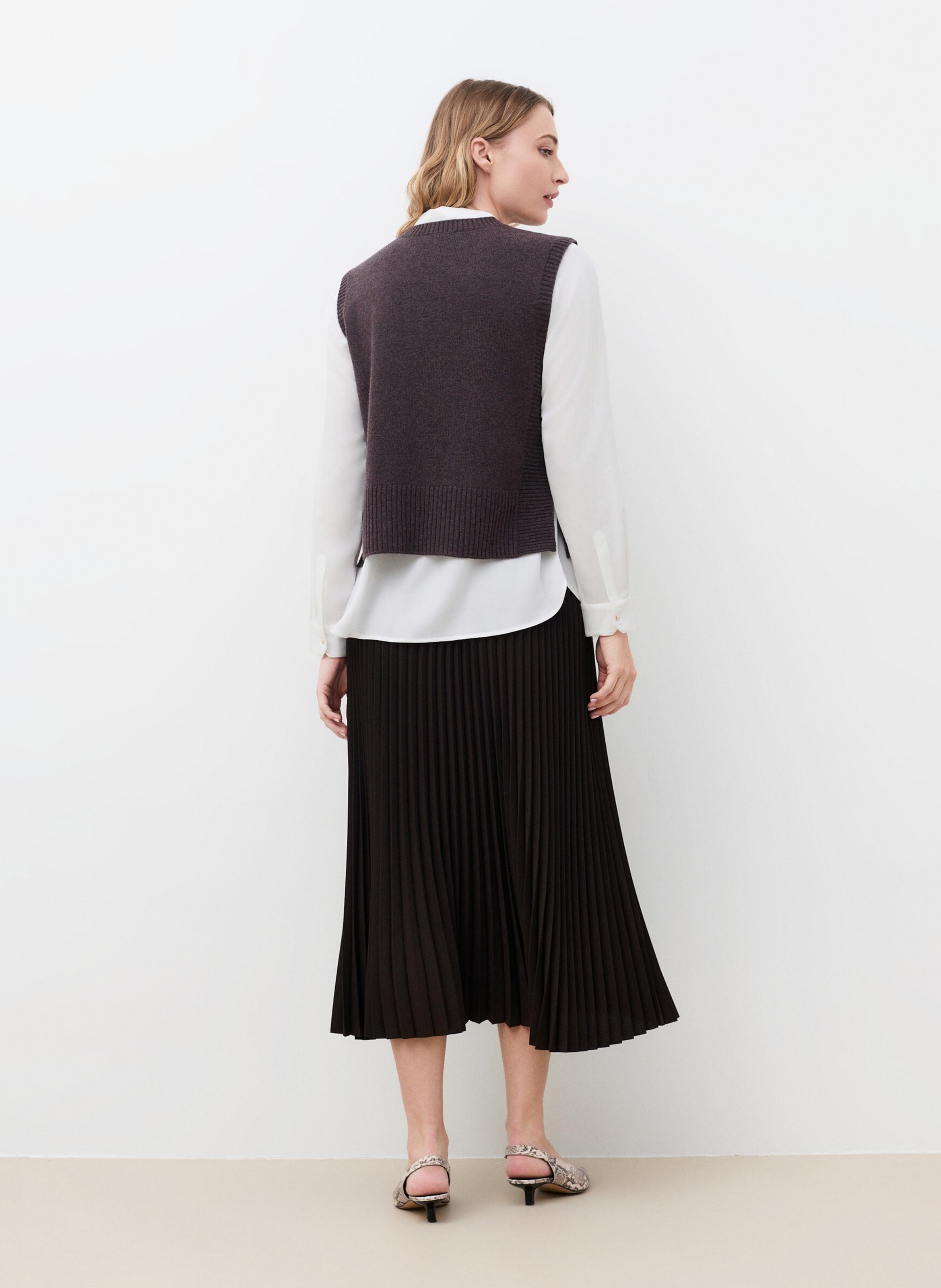 Rundhalspullover aus Wollmix | Braun CAROLL Damen