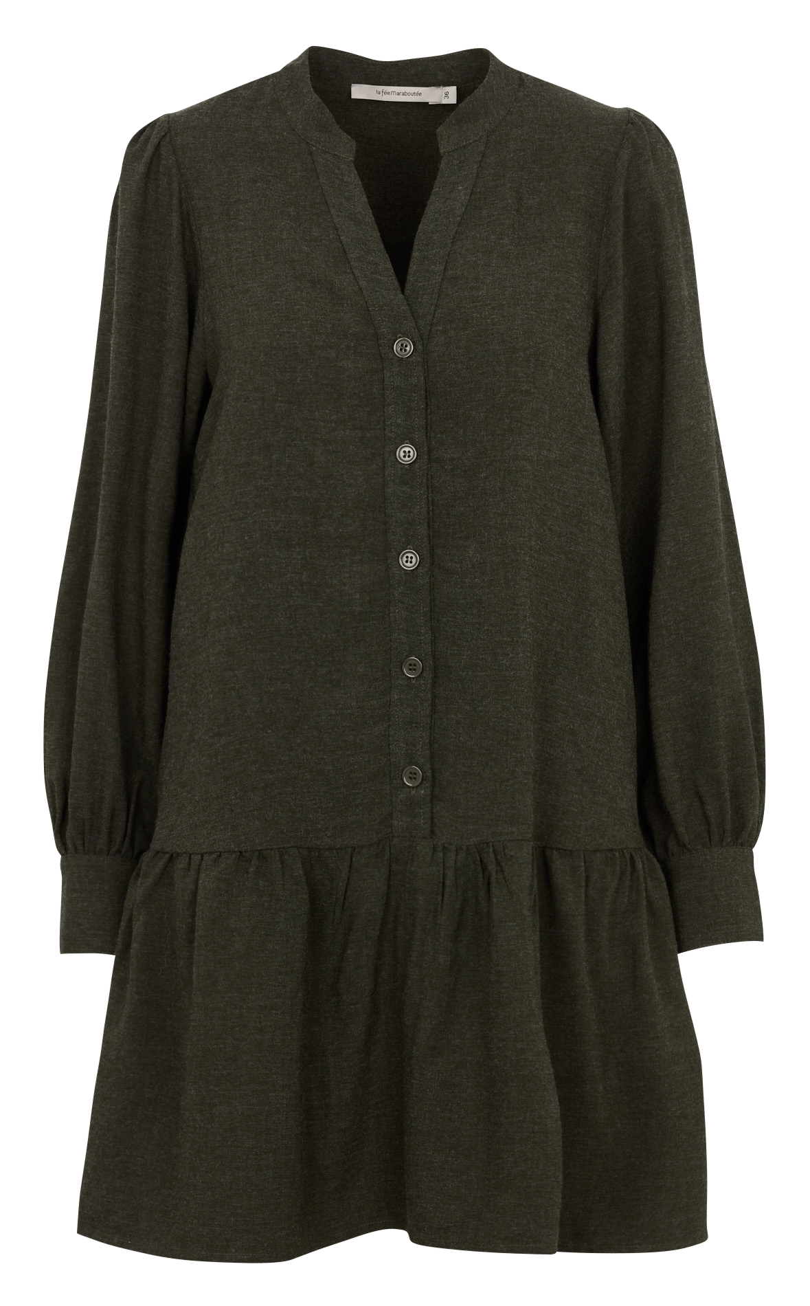 Halflange jurk met Tunesische kraag LA FEE MARABOUTEE Groen