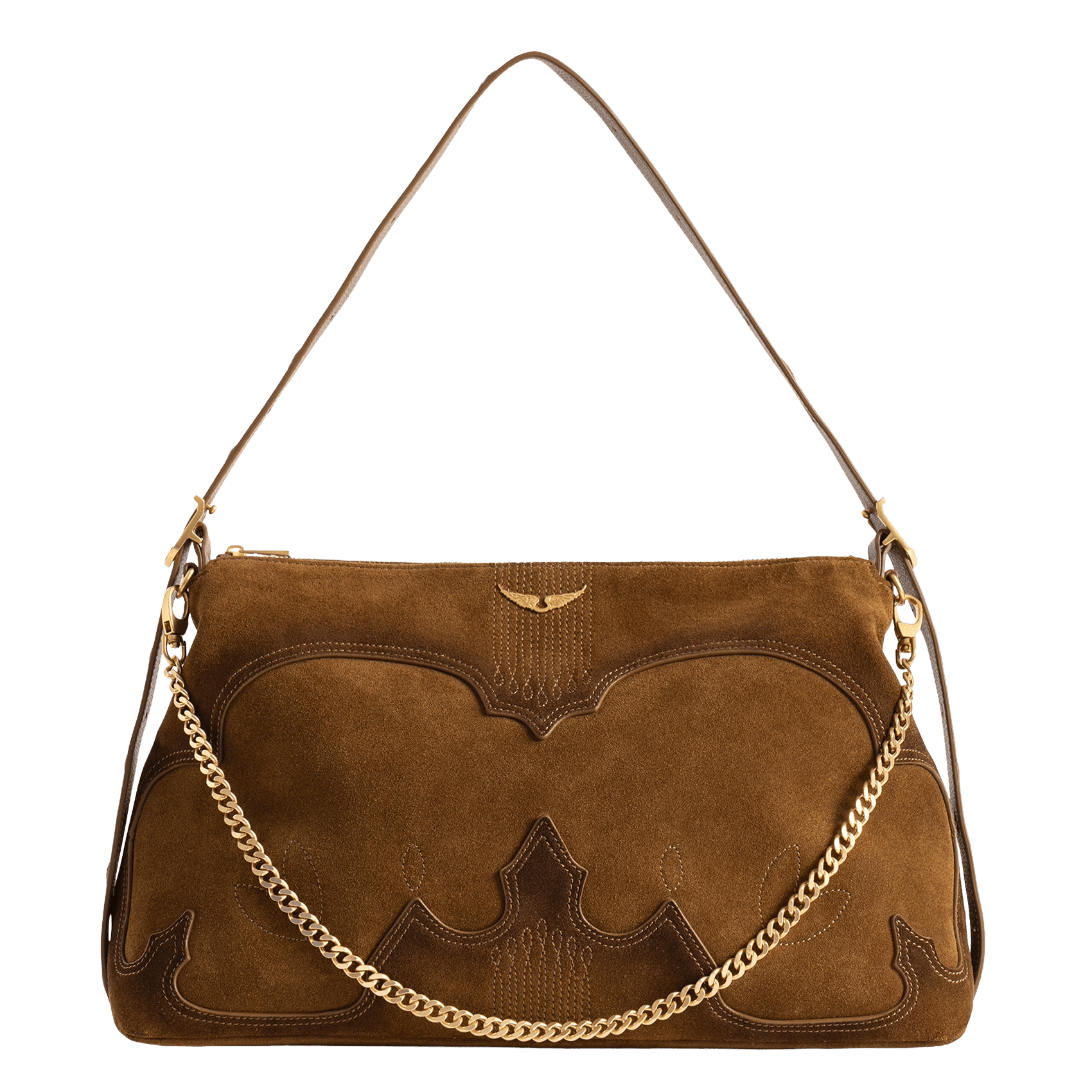 Sac souple en suède western ZADIG&VOLTAIRE Marron