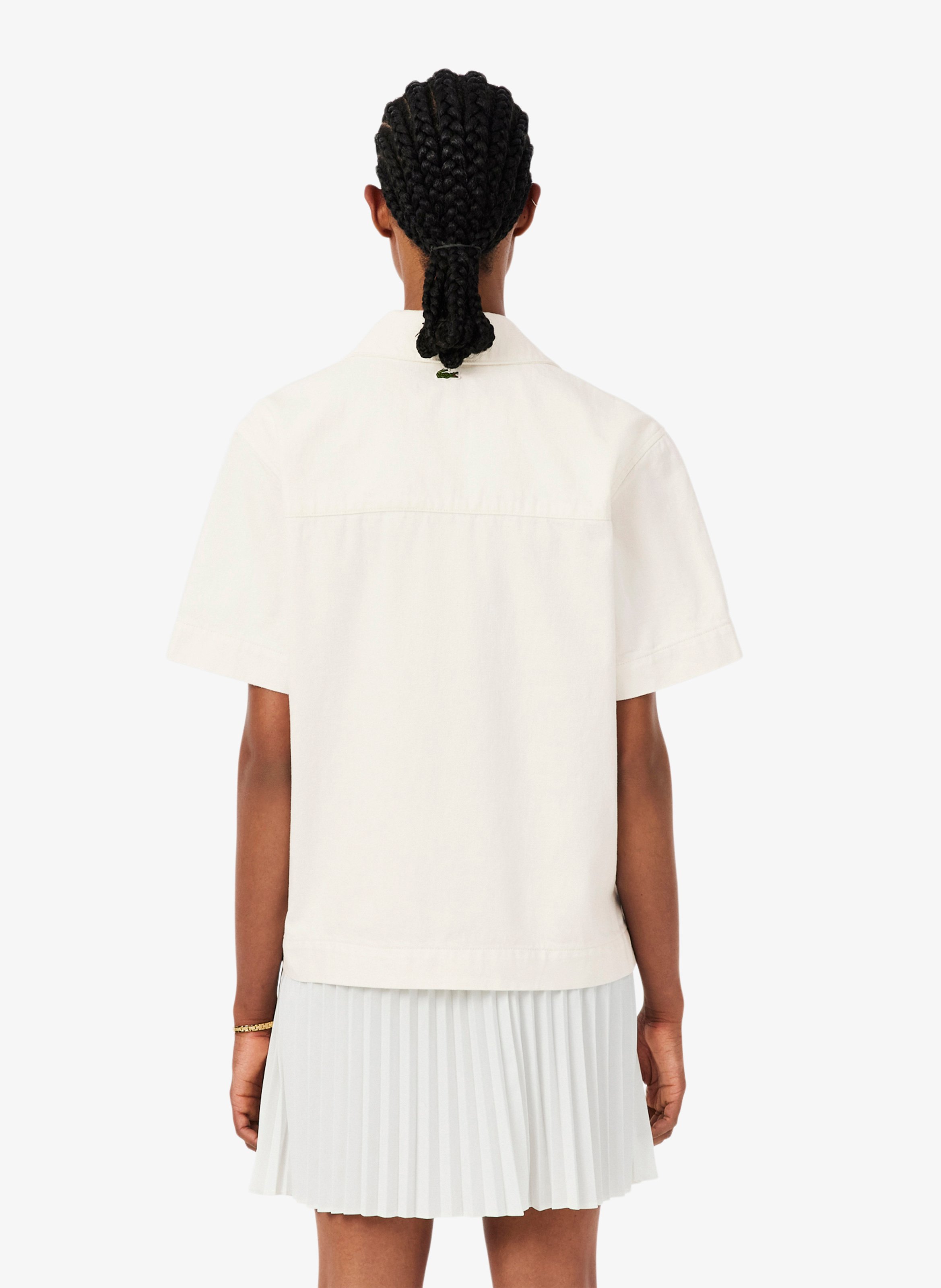 Weites Baumwollkleid LACOSTE Weiss