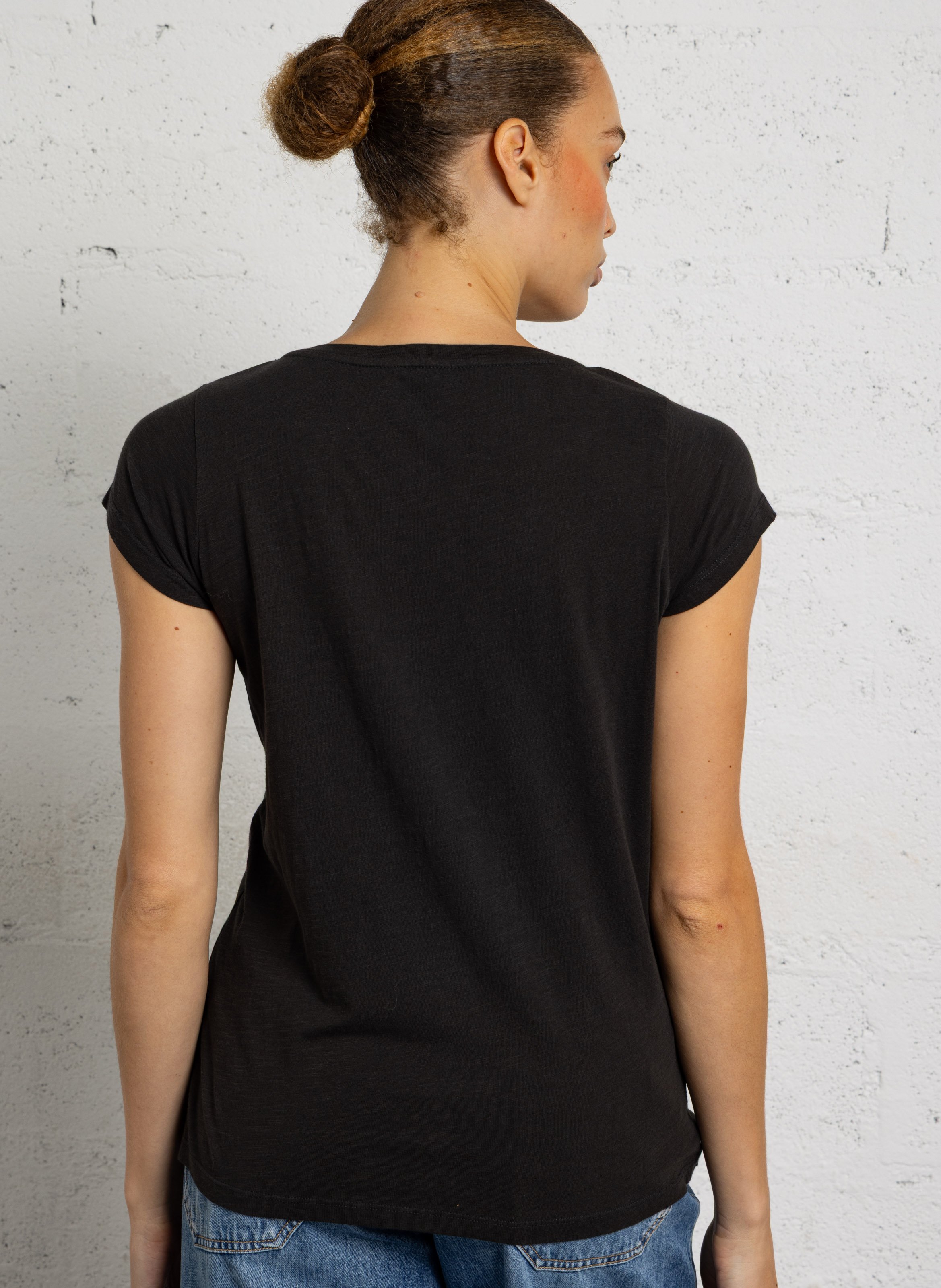 Embroidered organic cotton T-shirt LEON & HARPER Grey