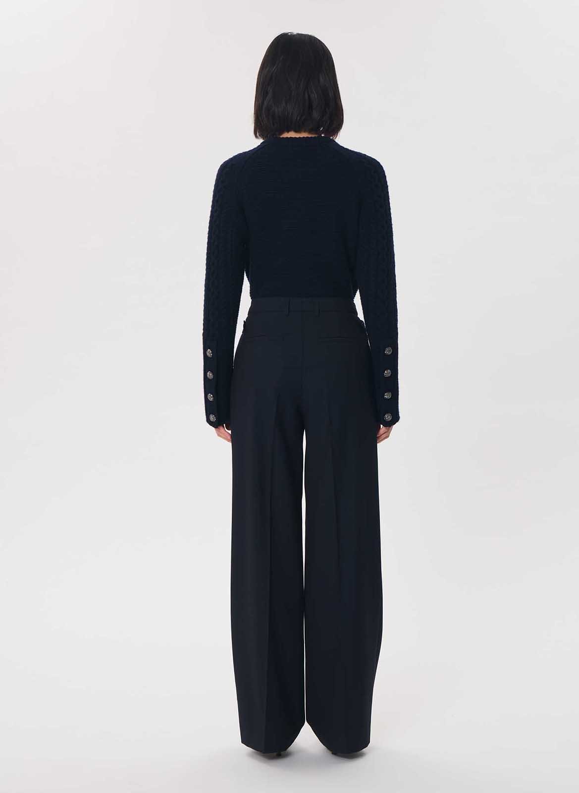 Pantalon large taille haute TARA JARMON Bleu