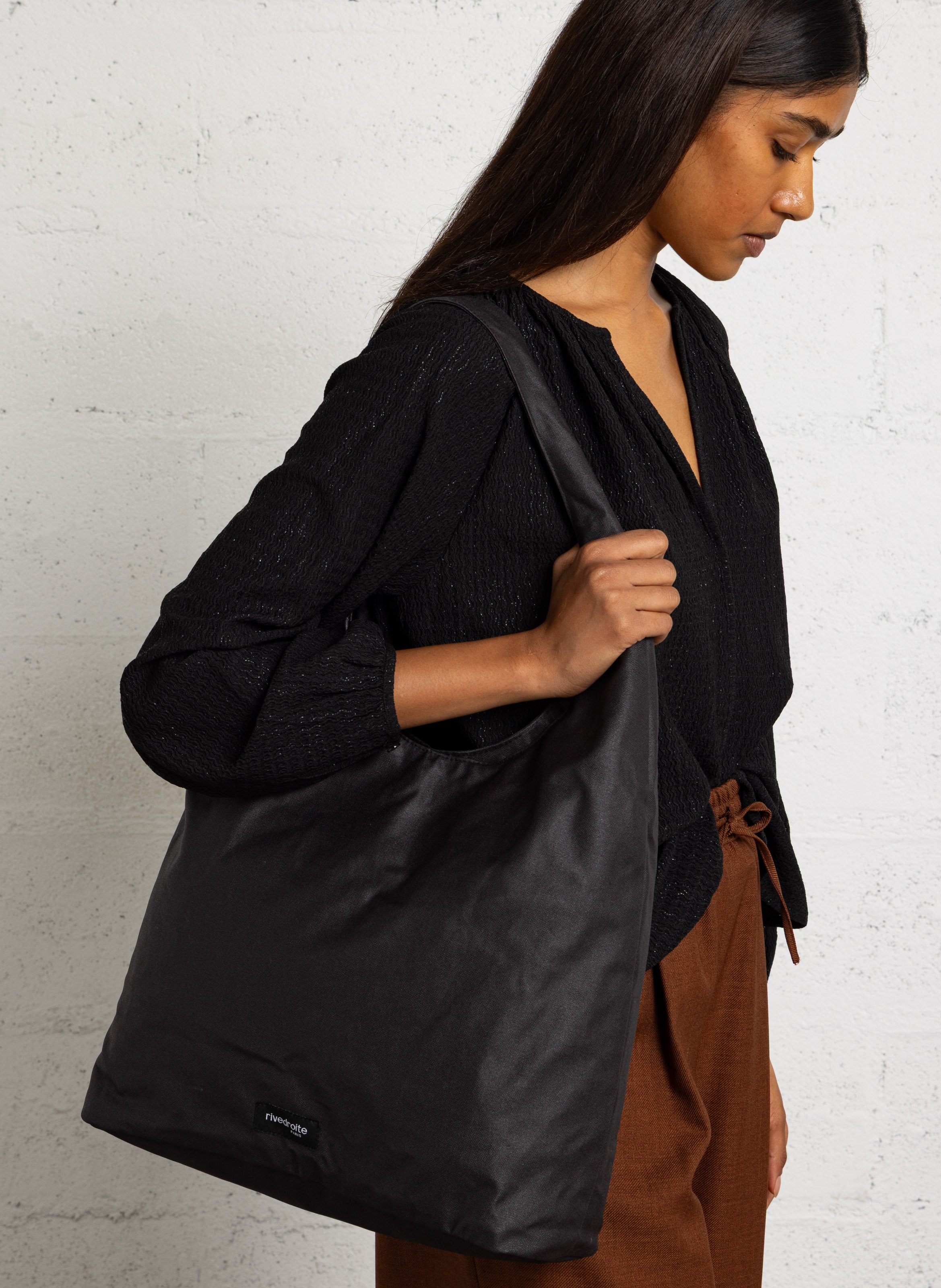 Shopper aus Bio-Baumwolle RIVEDROITE PARIS Schwarz