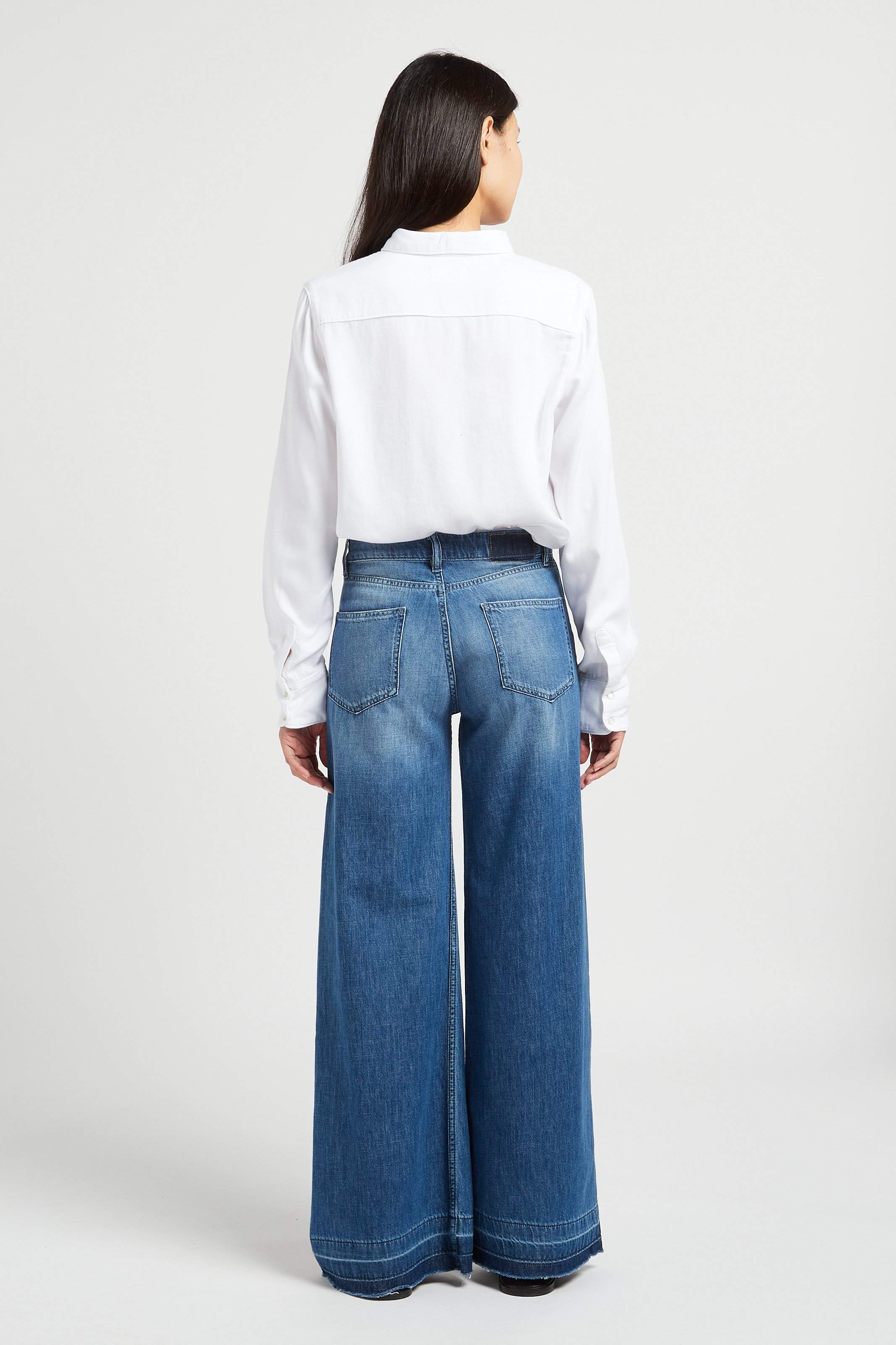 Katoenen blouse met klassieke kraag ACQUAVERDE Wit