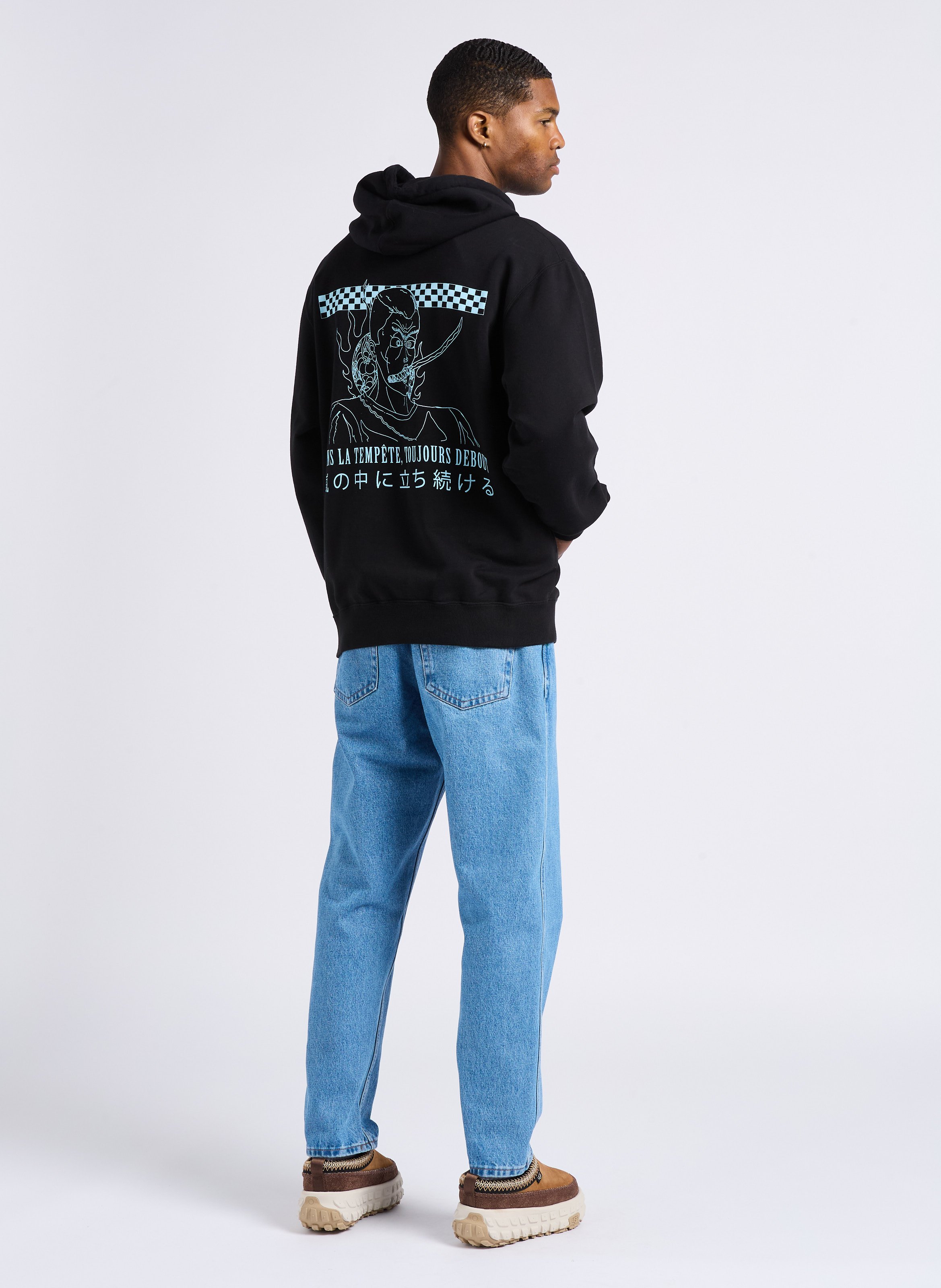 Sweat à capuche en coton EDWIN Noir