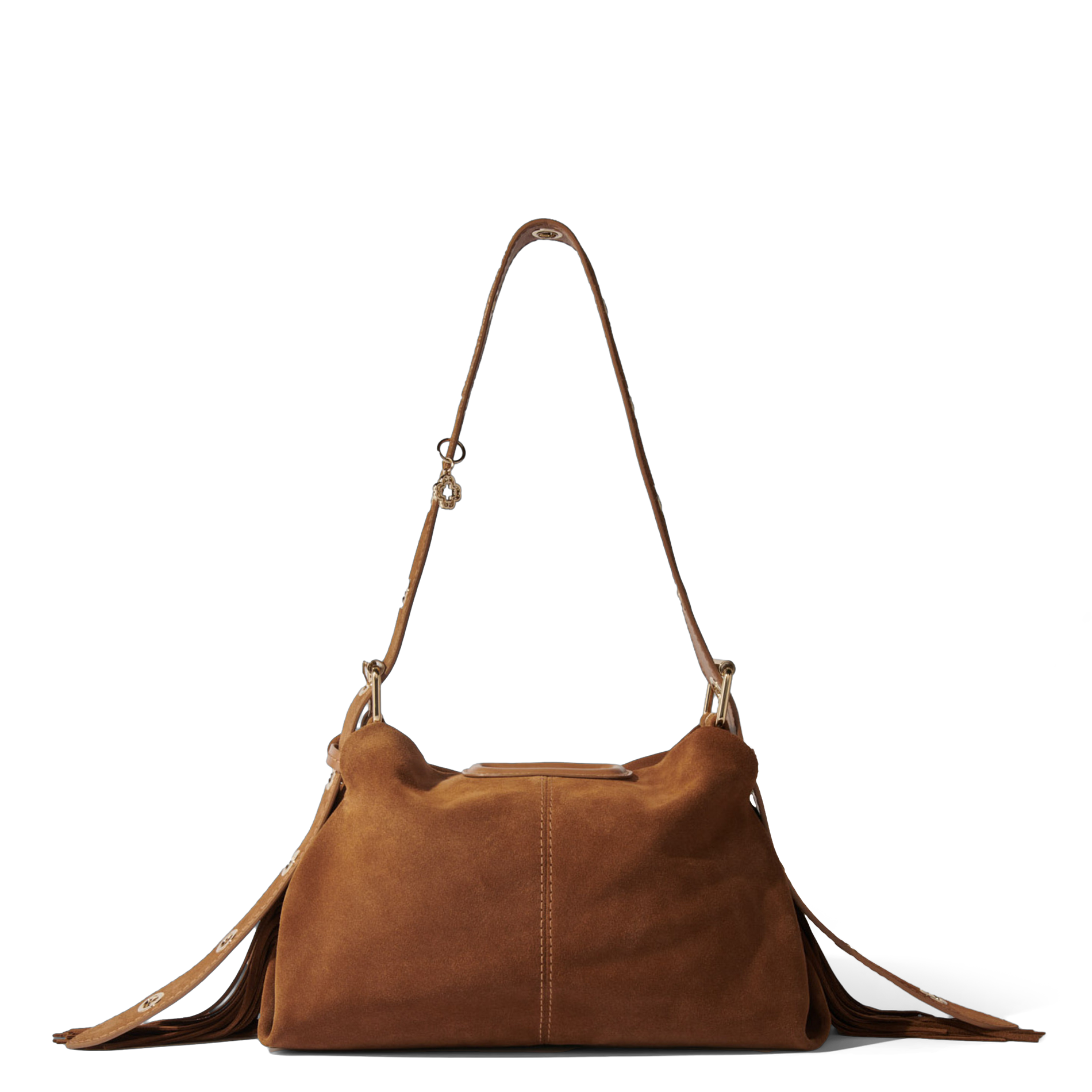 Sac porté épaule en cuir MAJE Marron