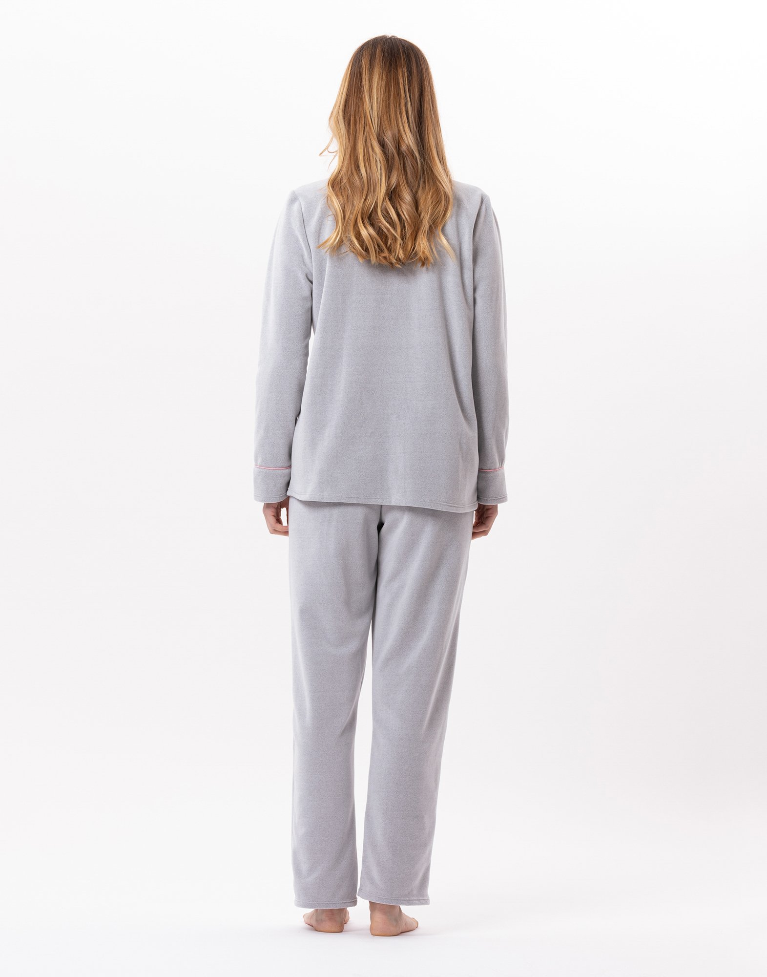 Buttoned microfleece pajama LE CHAT Grey
