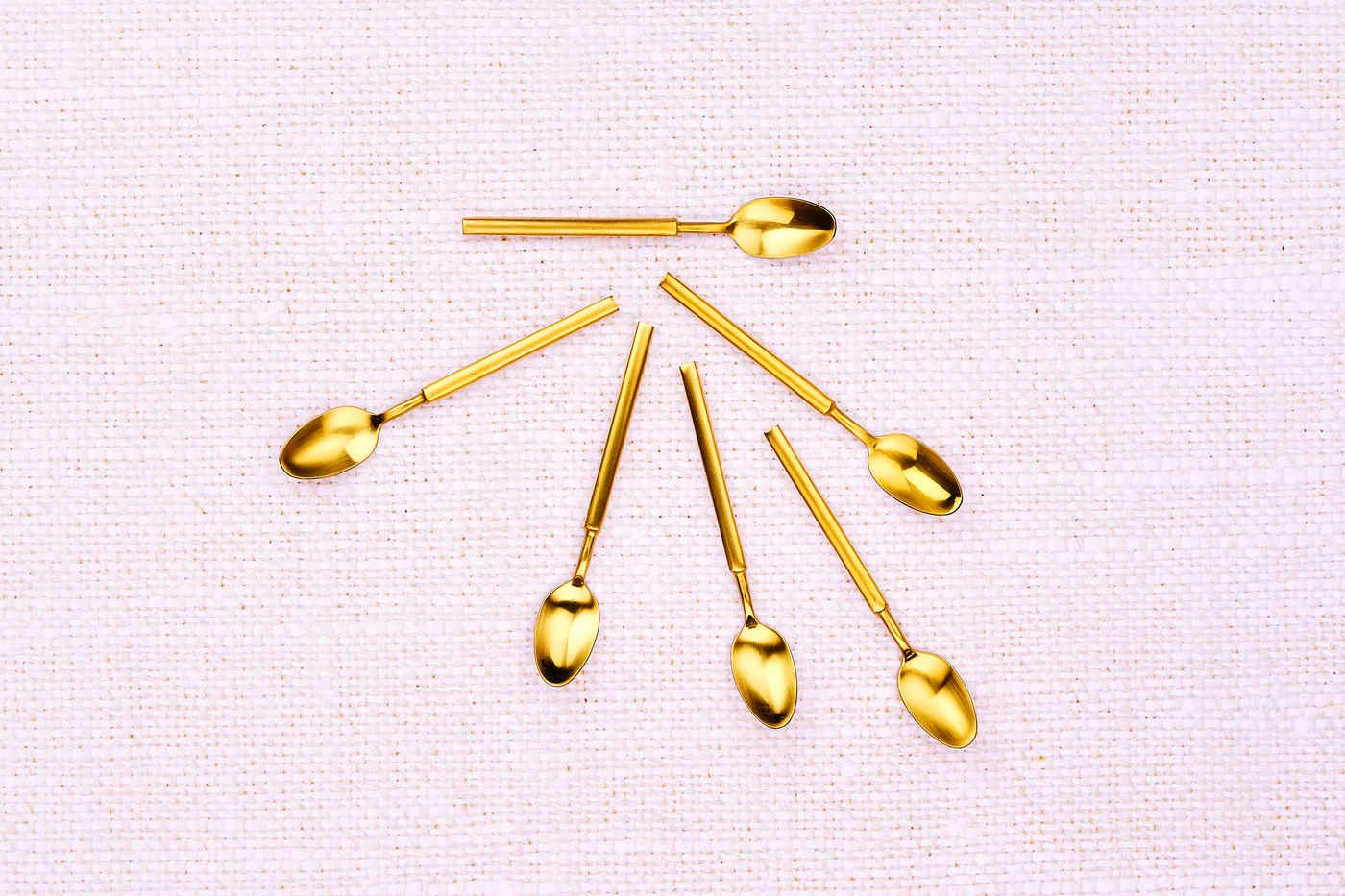 Set of 6 small spoons BJORN Golden