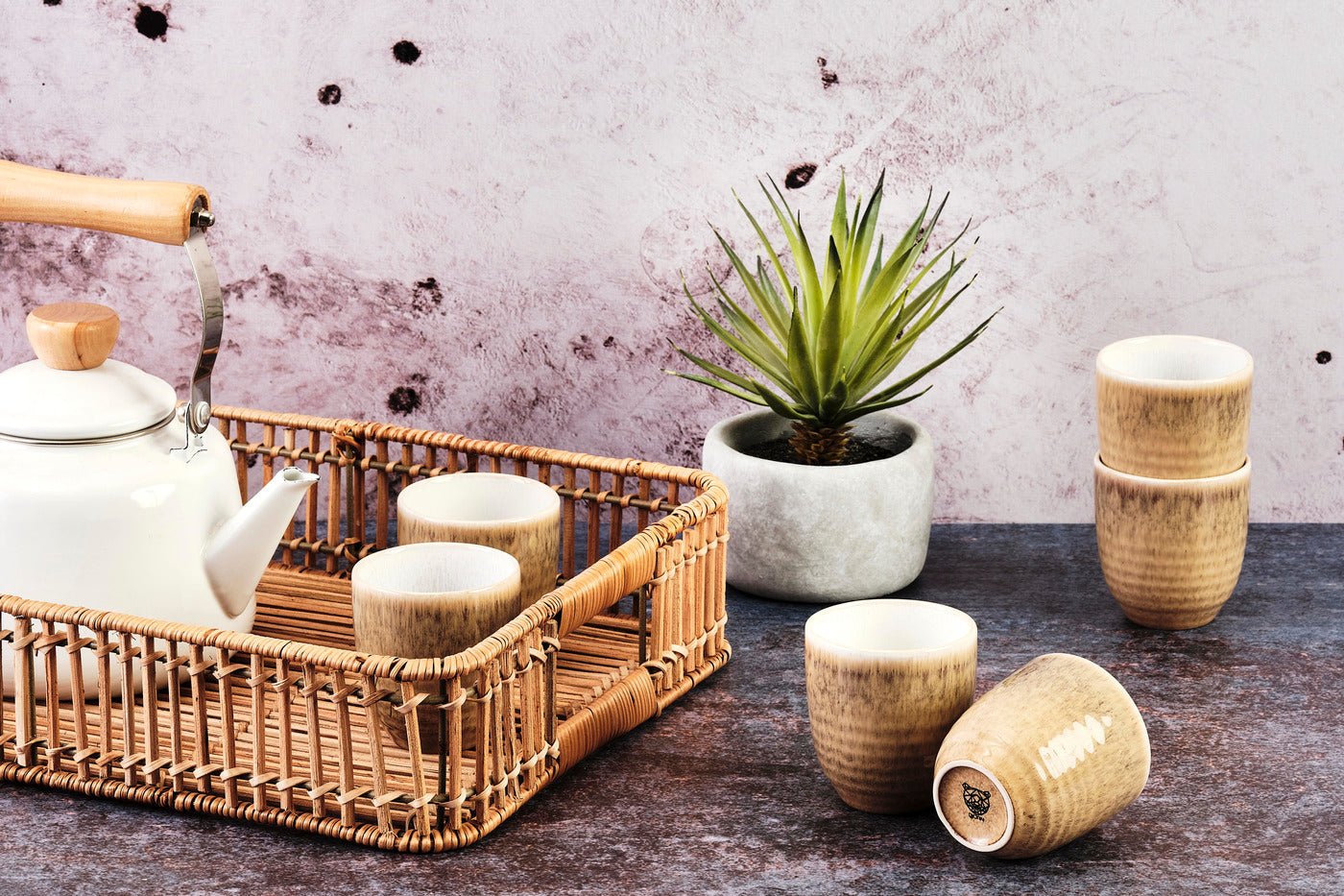 Tasse cosmos 15cl - 6 pièces - azur BJORN Beige