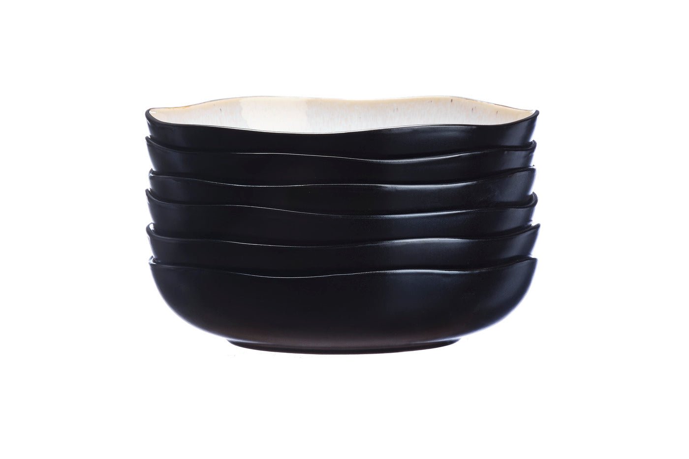 Iris ivory white ø22.5cm deep plate - 6 pieces BJORN White