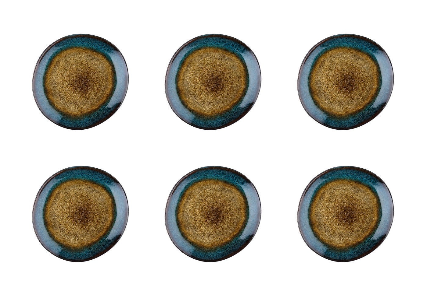 Island land & sea ø20.5cm plate - 6 pieces BJORN Brown