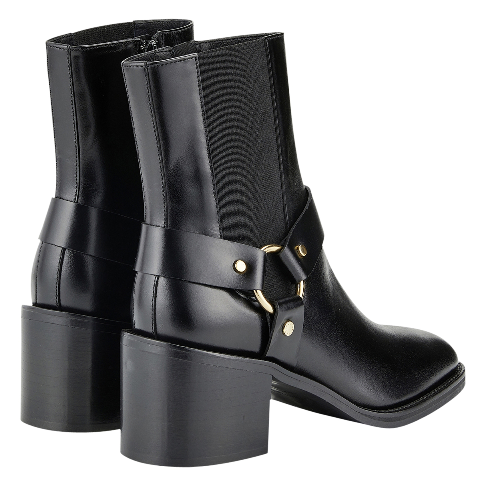 Bianca leather ankle boots COSMOPARIS Black