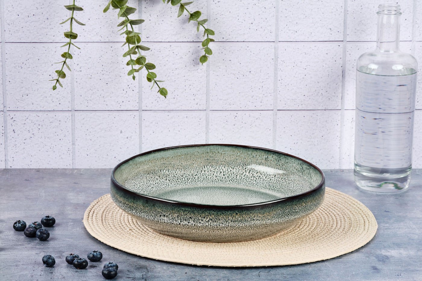Stoneware fruit basket BJORN Grey