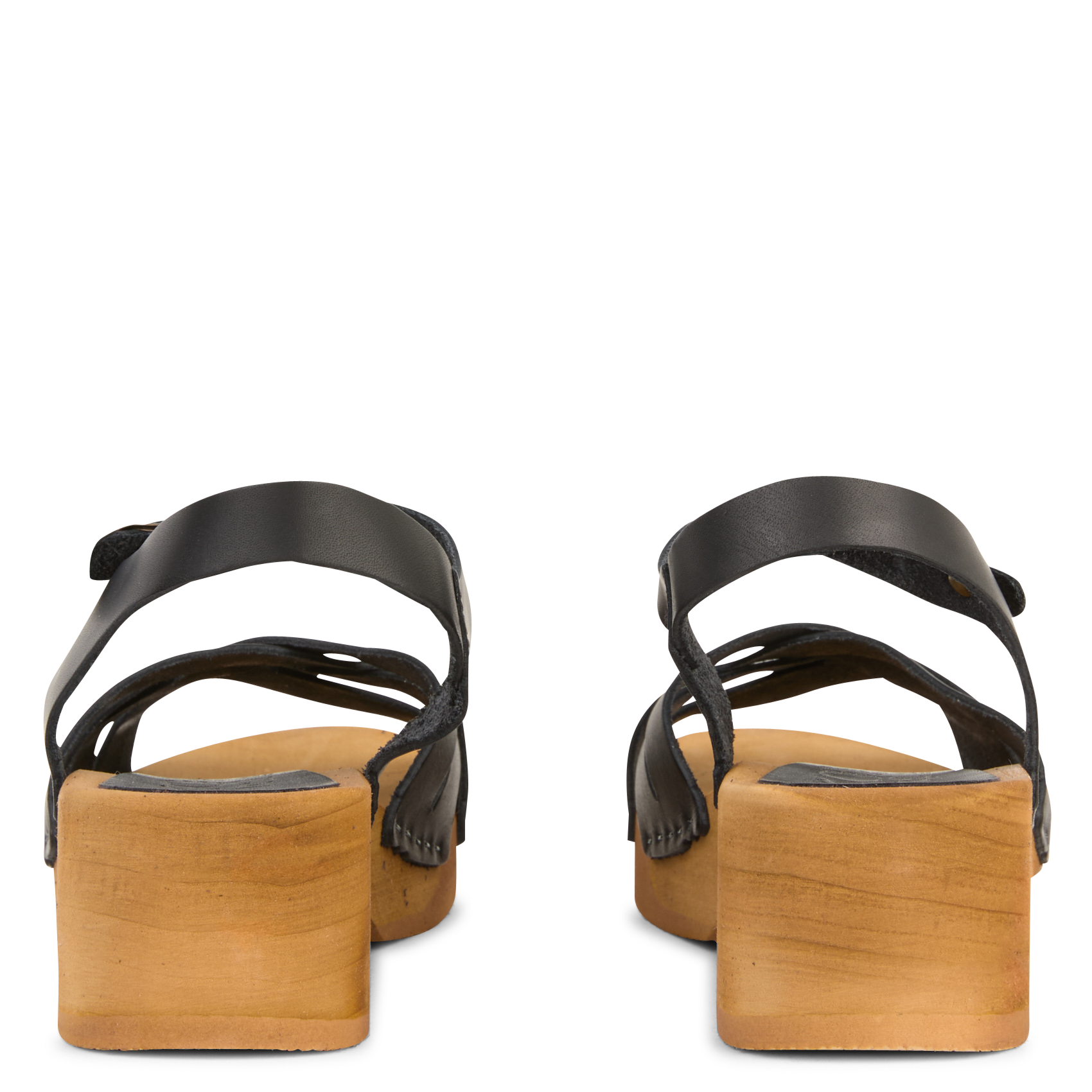 Sandalettes met hak en leer BOSABO Zwart