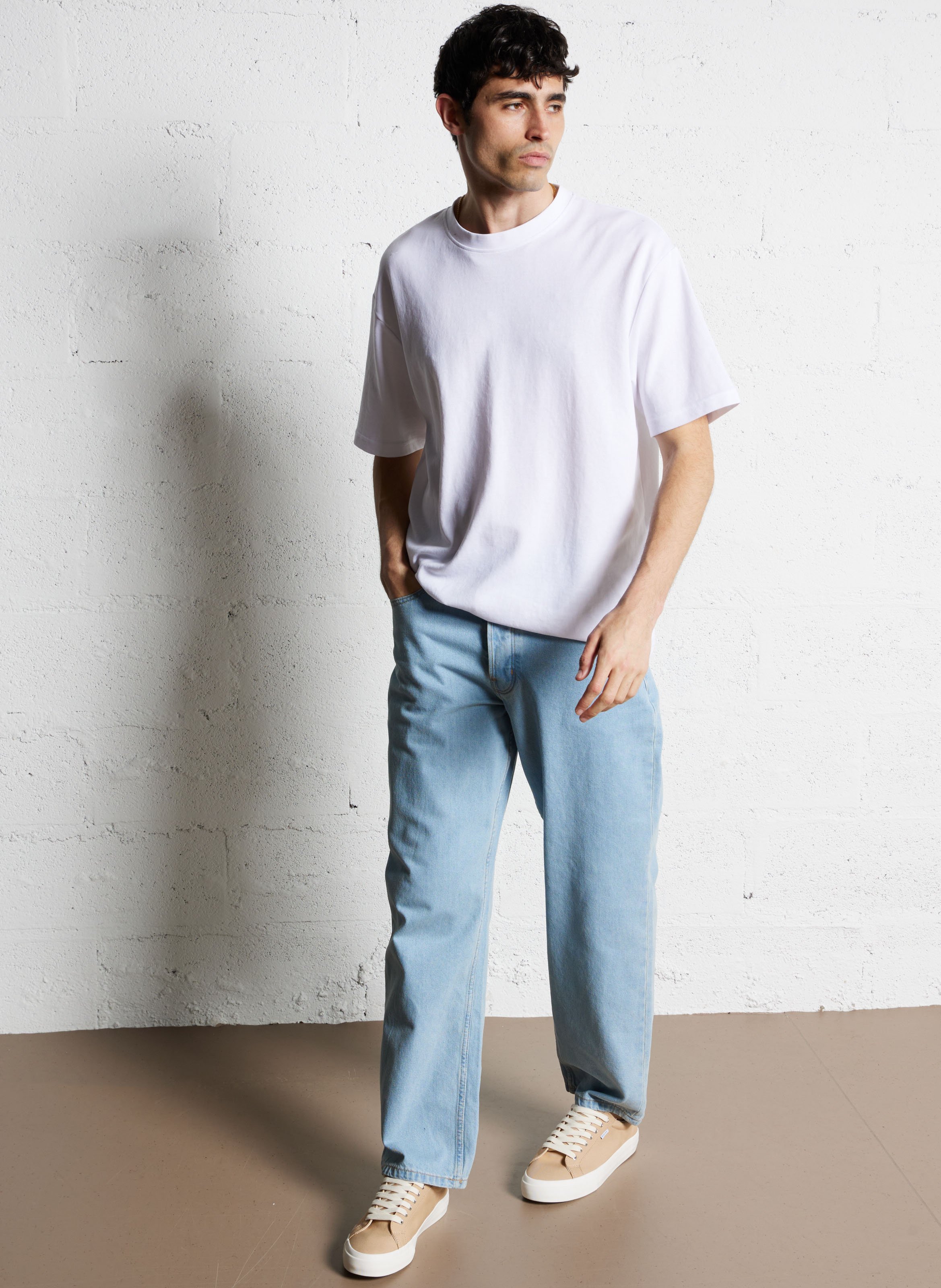 Tee-shirt oversize en coton bio mélangé SELECTED Blanc