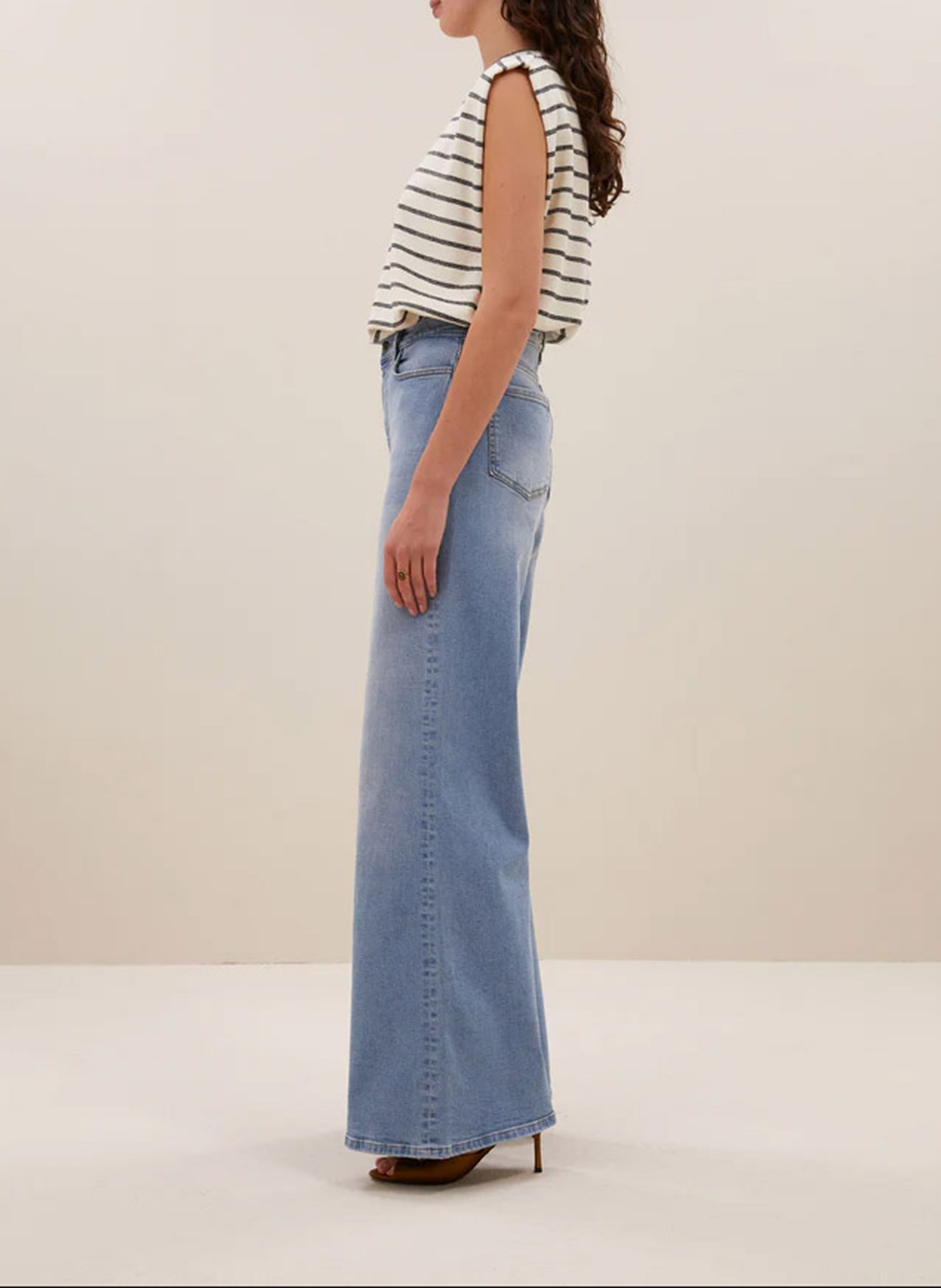 Round-neck organic cotton top BY BAR Black