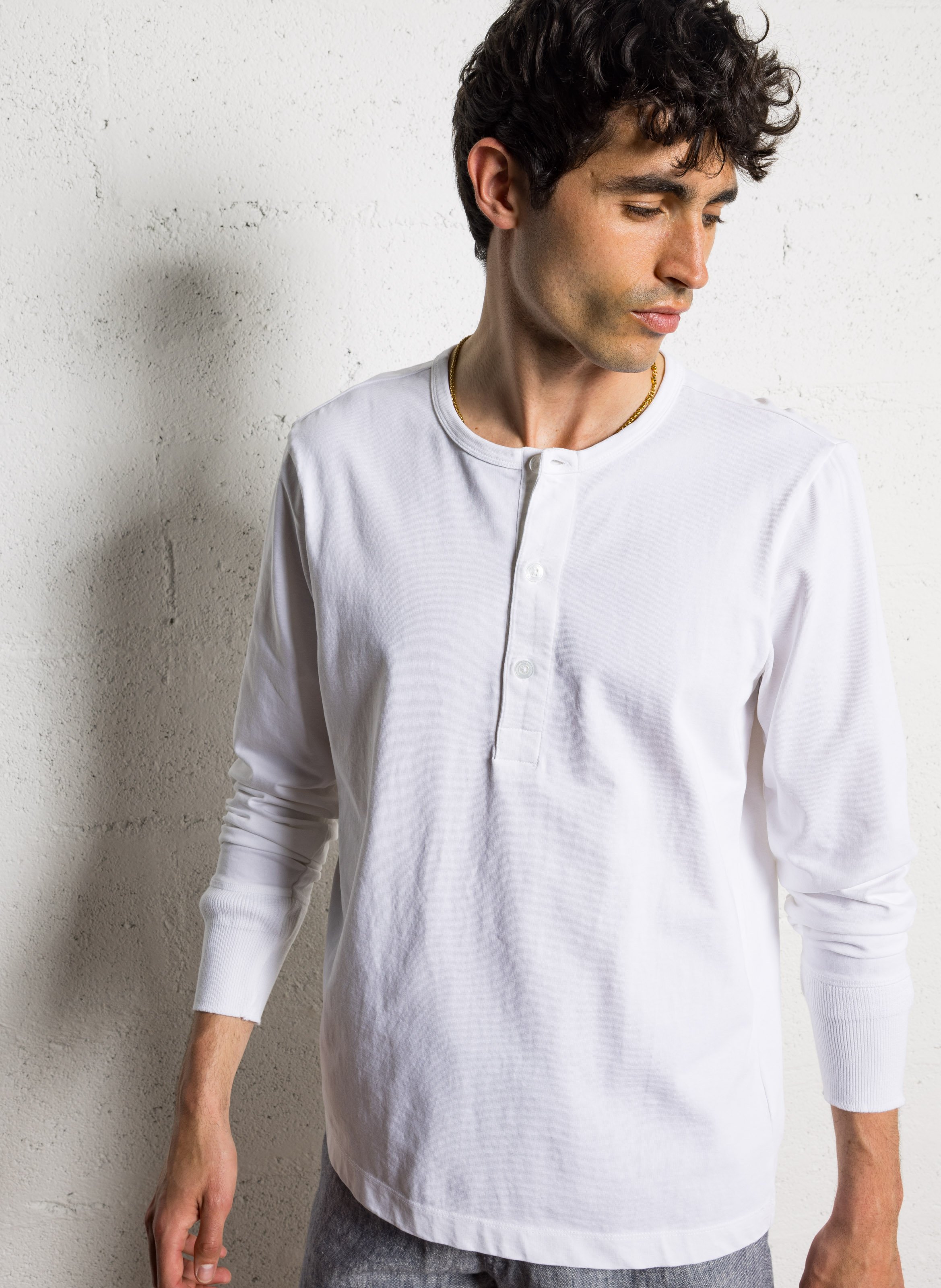 Tee-shirt col rond en coton organique KNOWLEDGE COTTON APPAREL Blanc