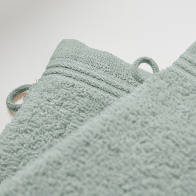 Set of 2 washcloths COTON PUR Green