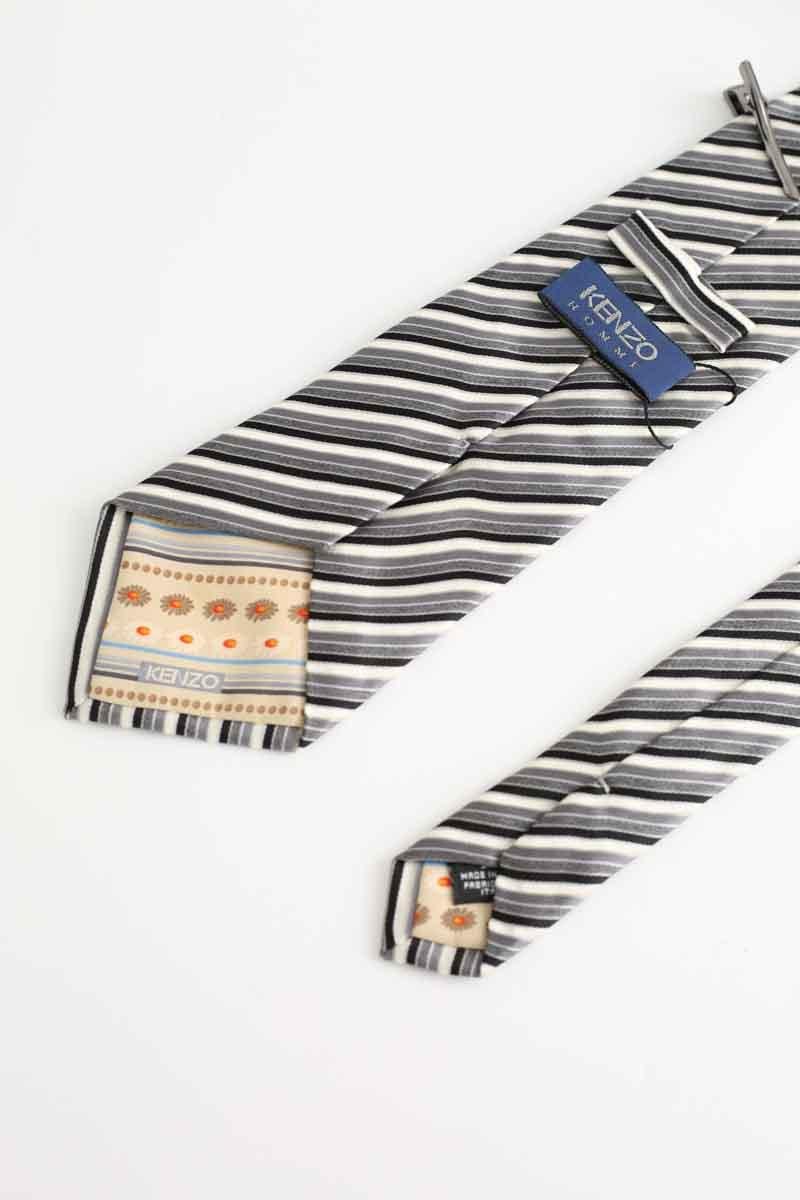 Navelli silk tie KENZO - SECONDE MAIN Grey