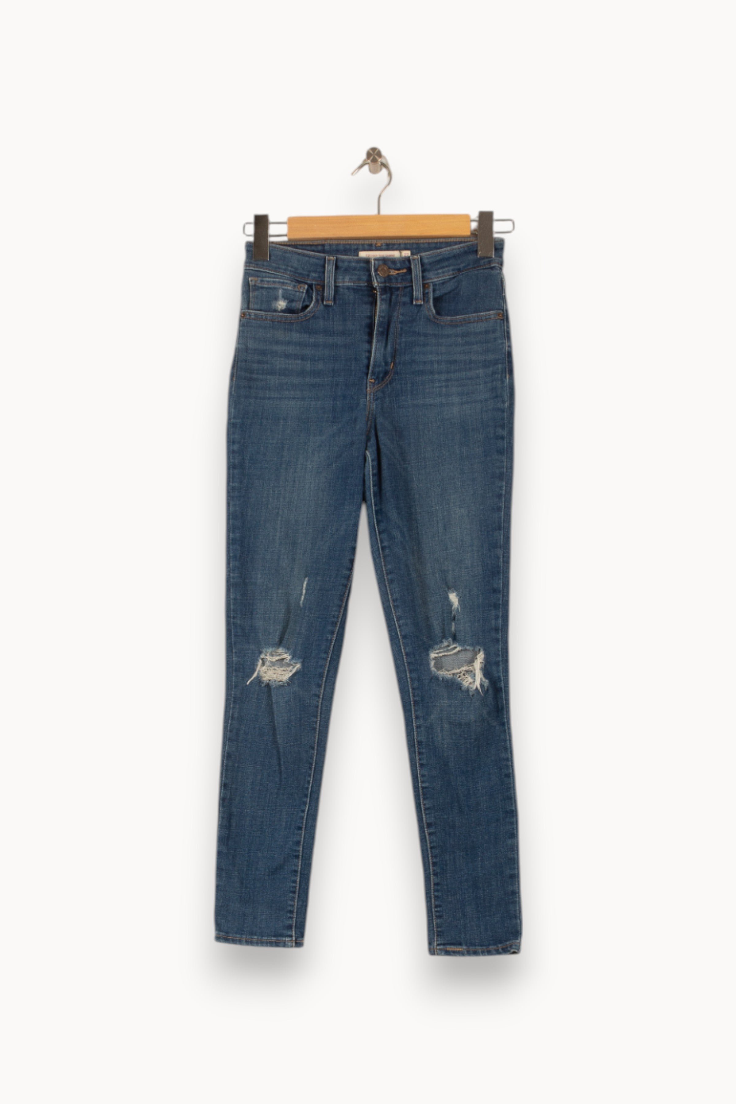 Cropped slim jeans with studs LEVI'S - Seconde main Blue