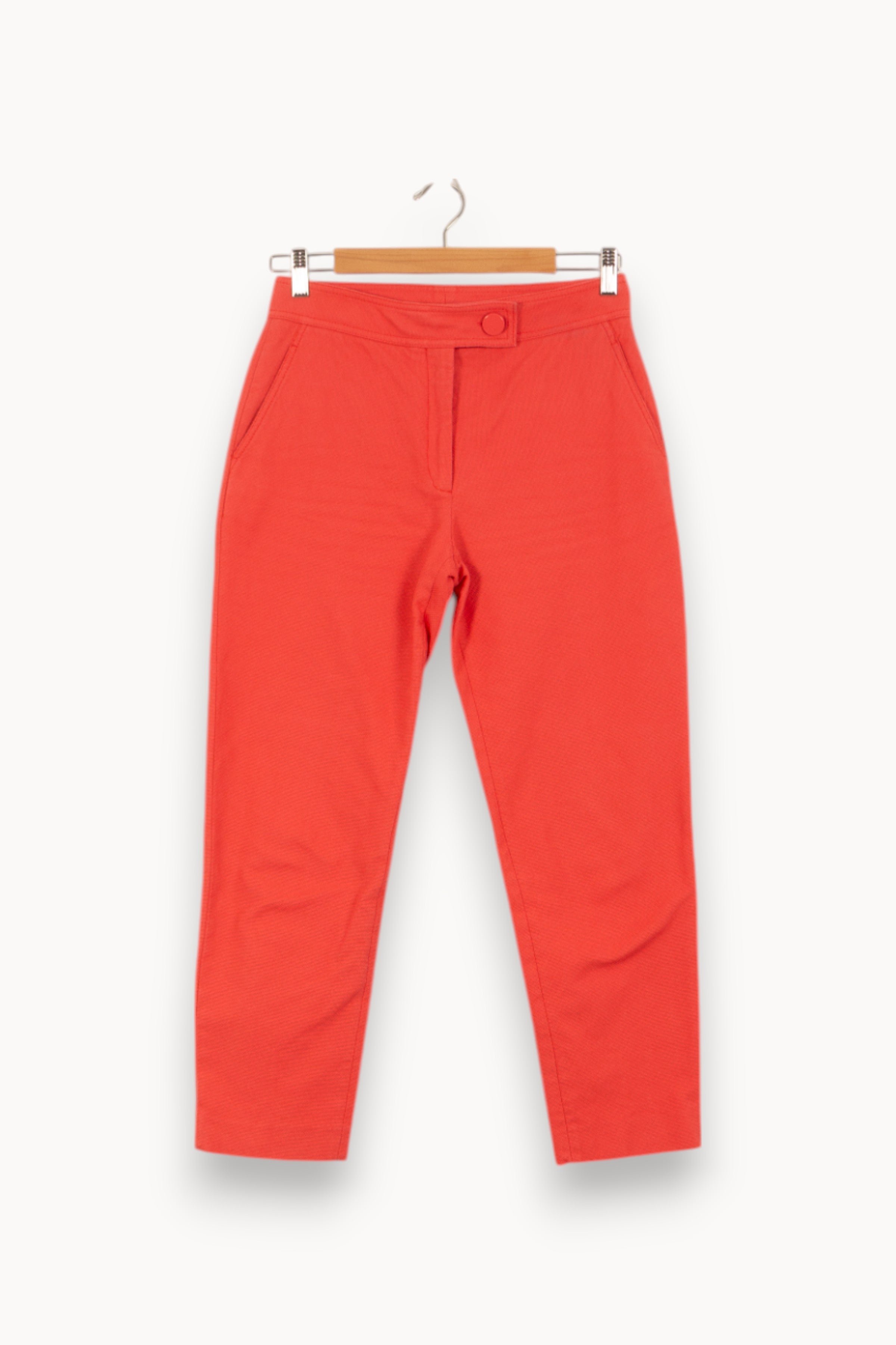 Cropped slim jeans with studs TARA JARMON - Seconde Main Pink