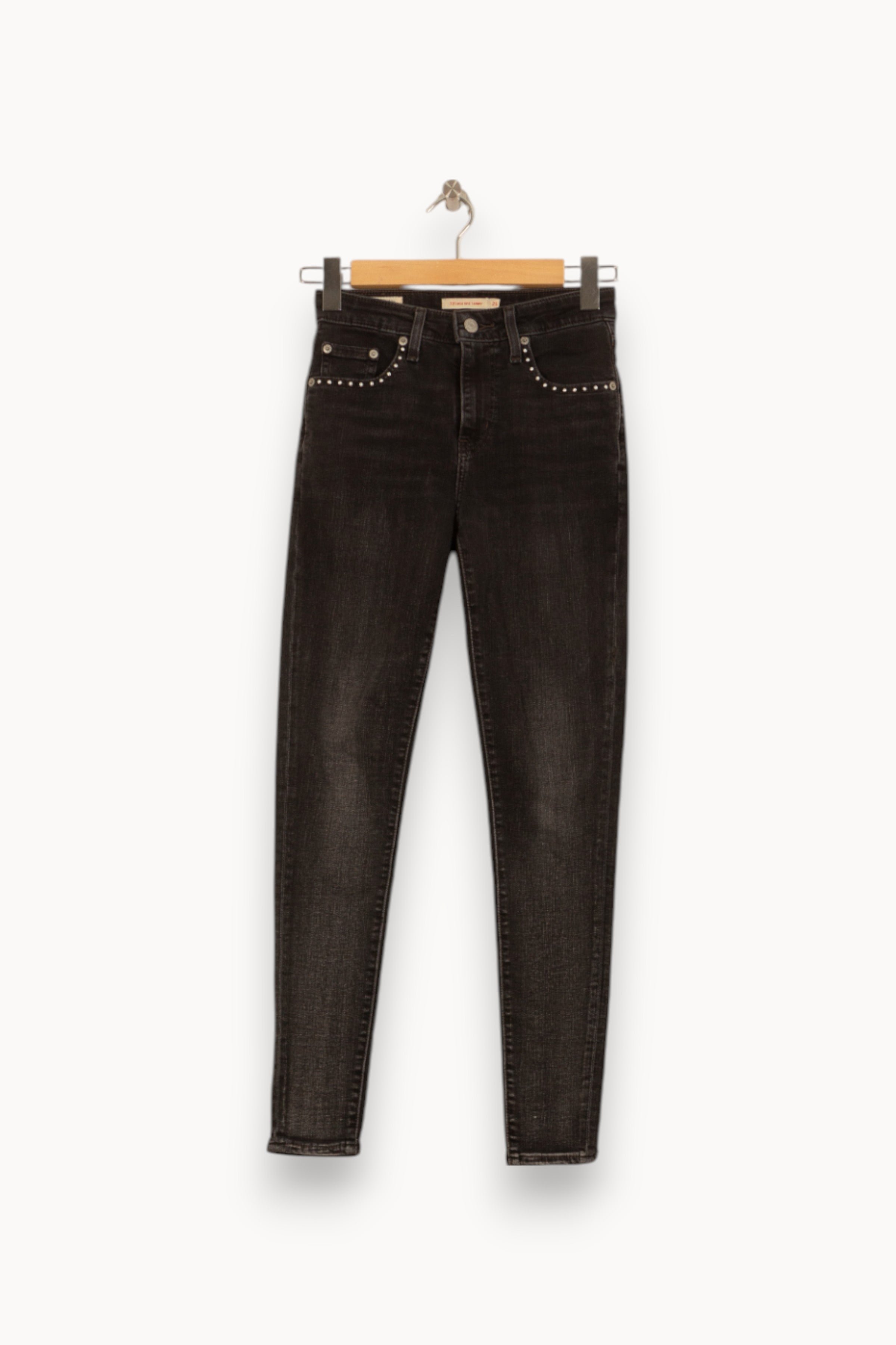 Cropped slim jeans with studs LEVI'S - Seconde main Black