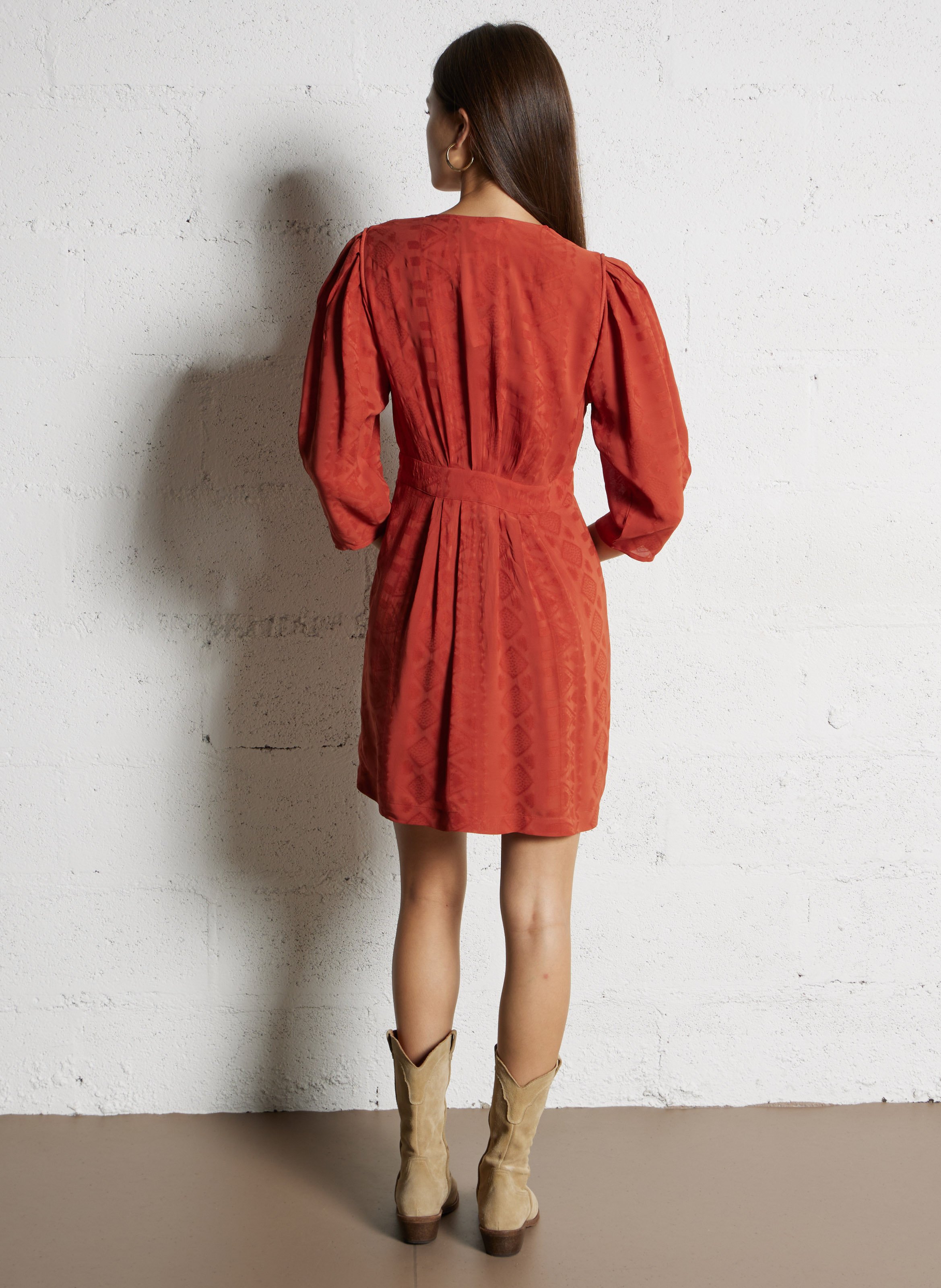 Korte jurk met kraag BA&SH Bruin