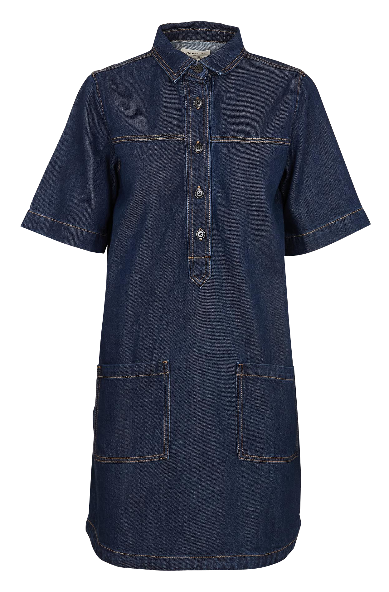 Short denim dress with classic collar MAISON 123 Blue