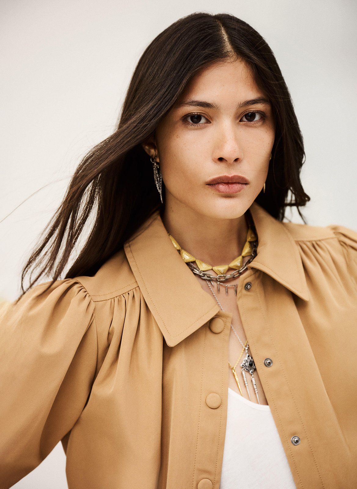 Veste droite col classique BA&SH Marron