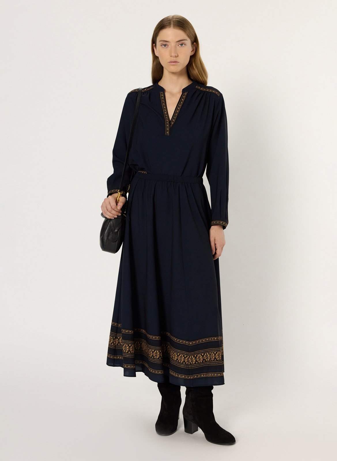 Jupe midi imprimée GERARD DAREL Bleu