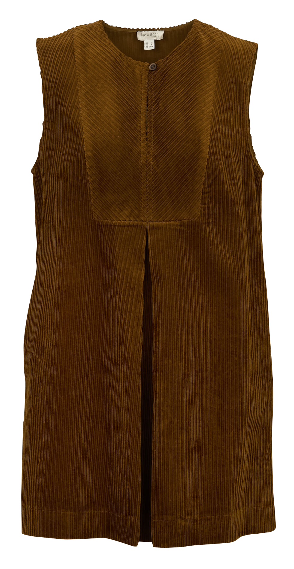 Short round-neck cotton dress SEE U SOON Khaki