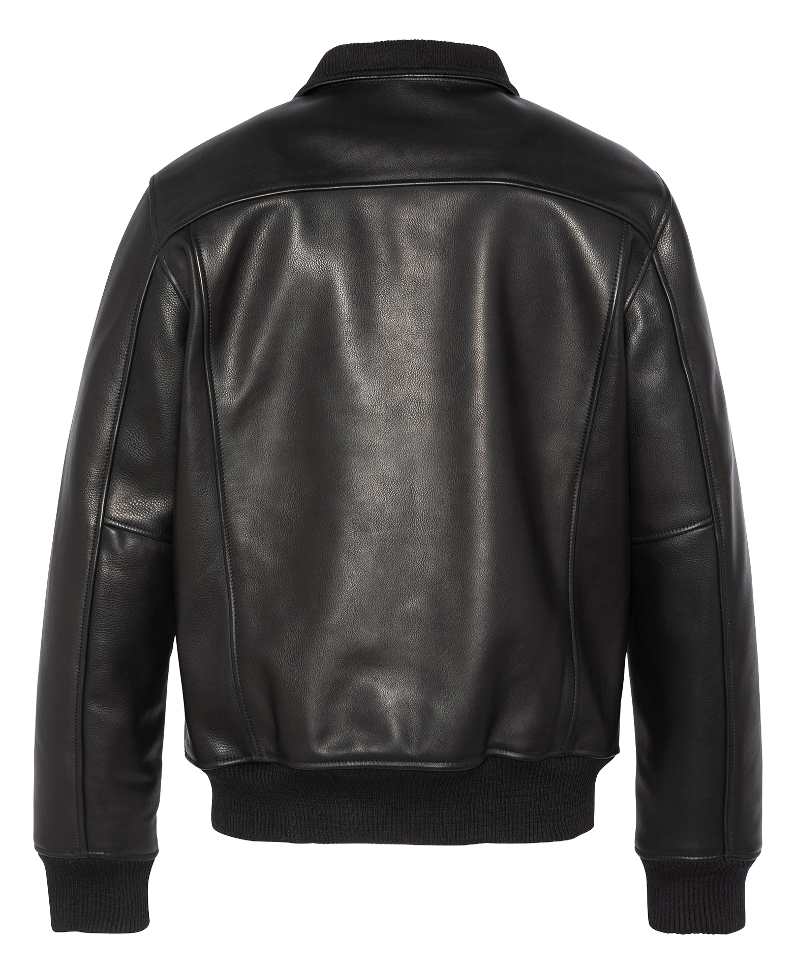 Blouson en cuir droit col montant  SCHOTT Noir