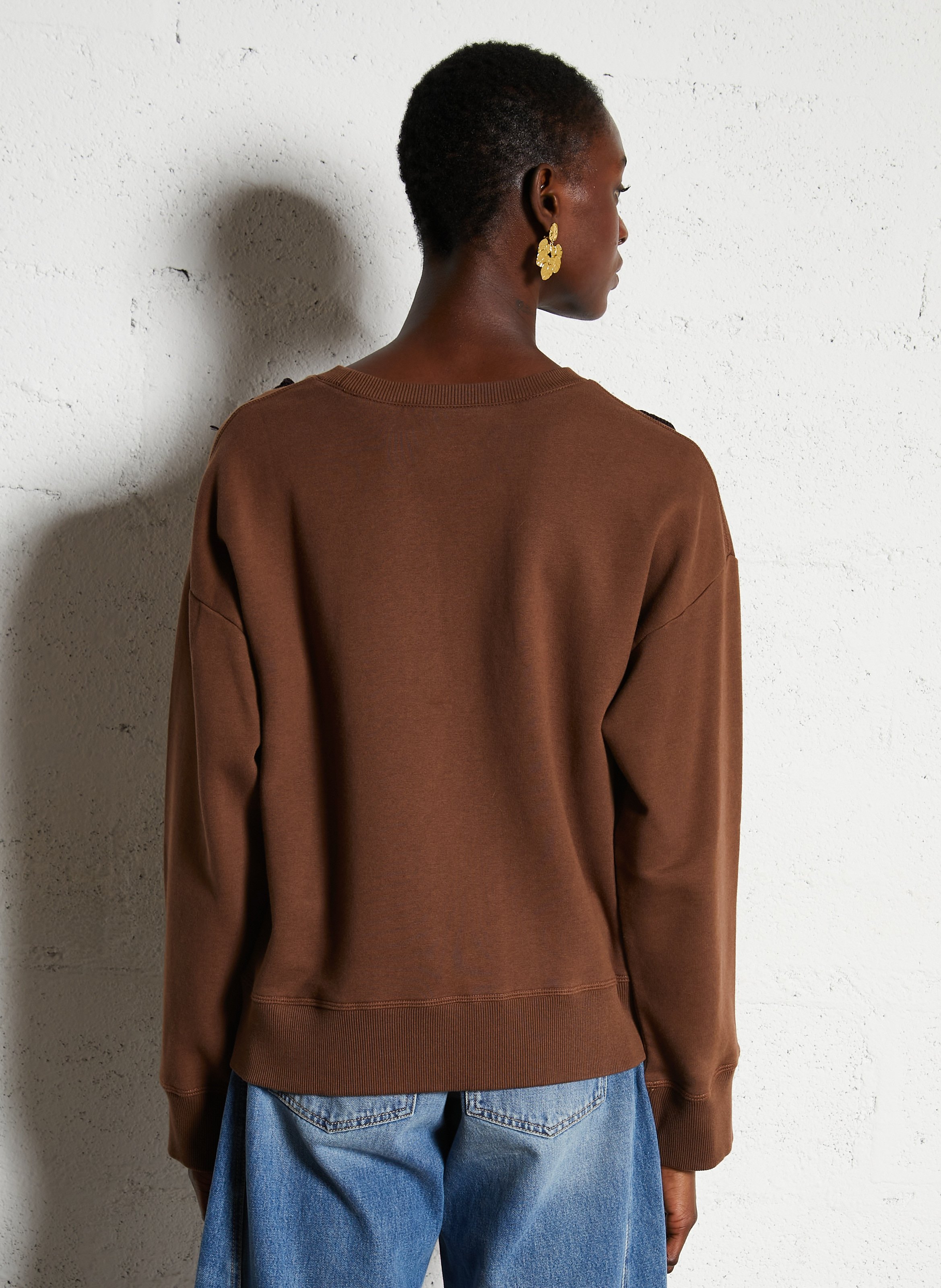 Geborduurd katoenen sweatshirt LEON & HARPER Bruin