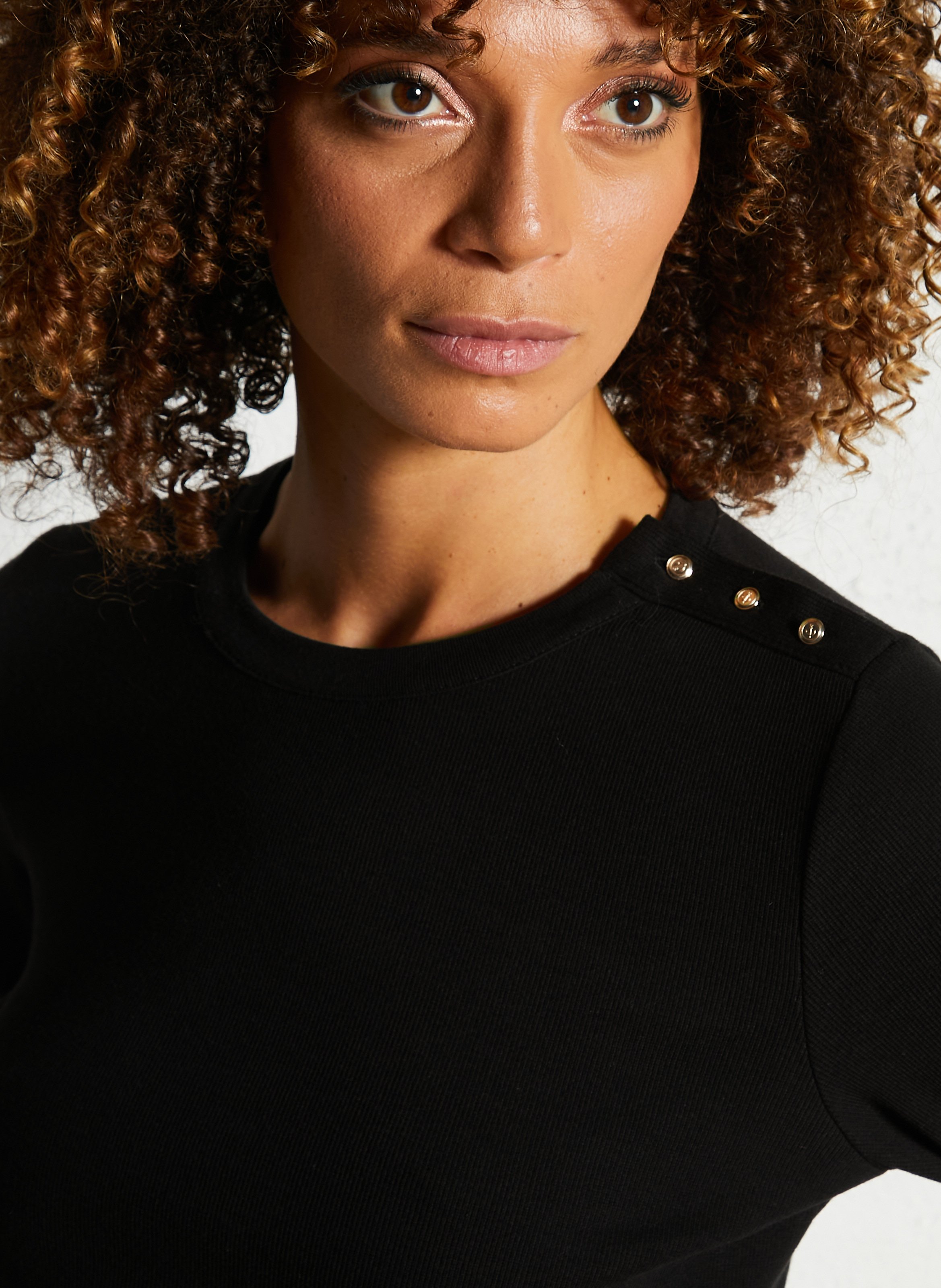 Round-neck straight-cut cotton-blend T-shirt ARMOR LUX Black