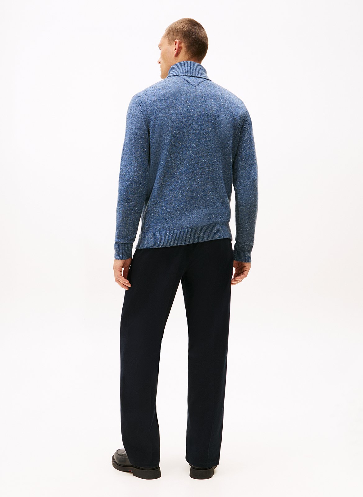 High-neck wool-blend sweater TOMMY HILFIGER Blue