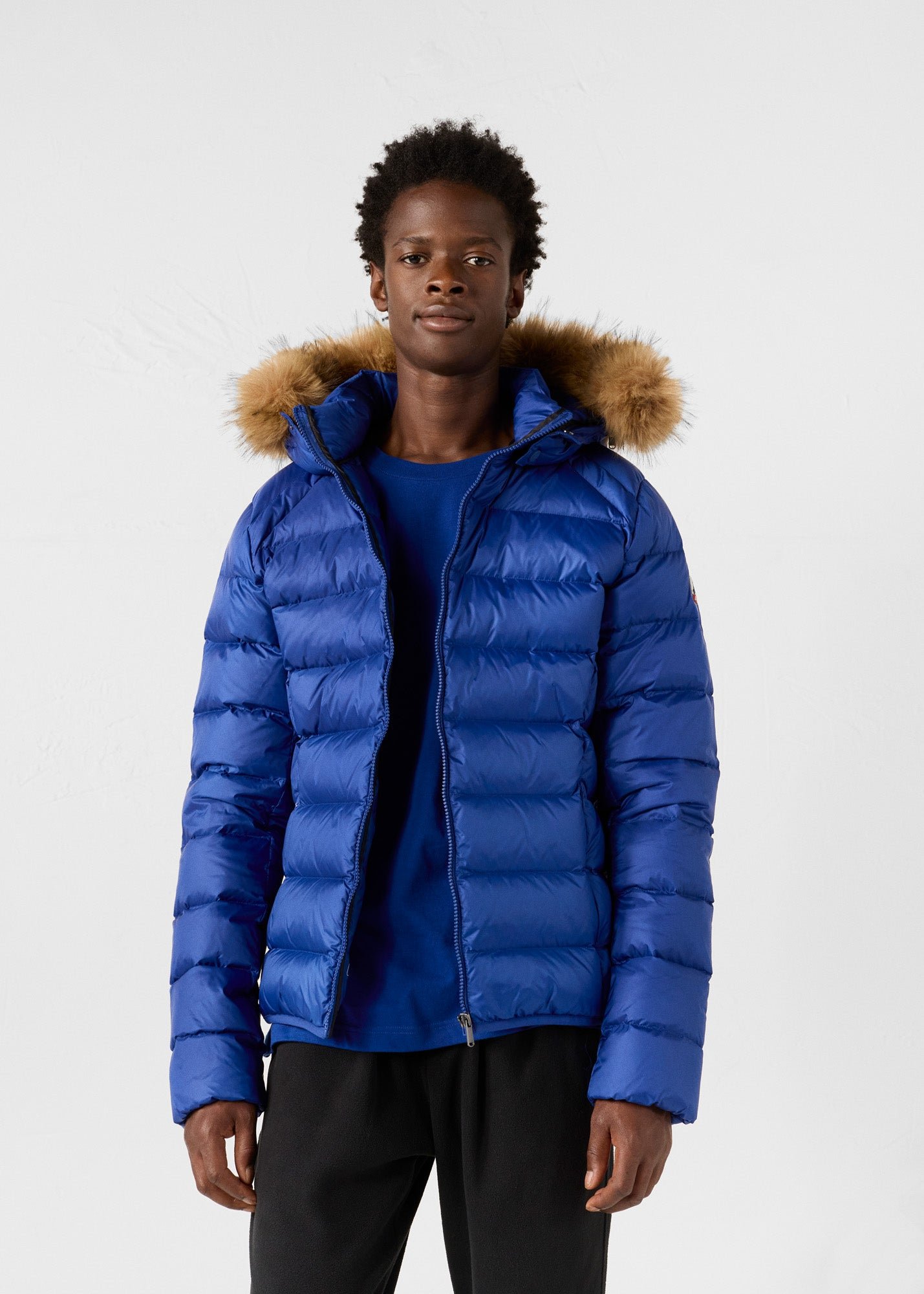 Short hooded prestige puffer jacket JOTT Blue