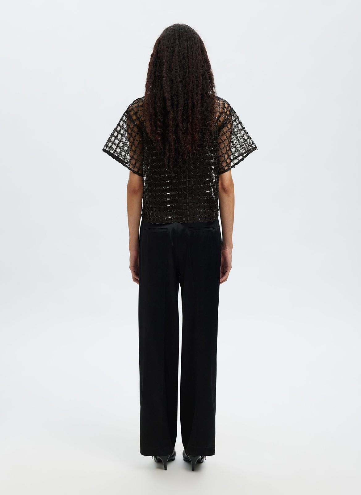 Top col rond à strasse SELECTED Noir