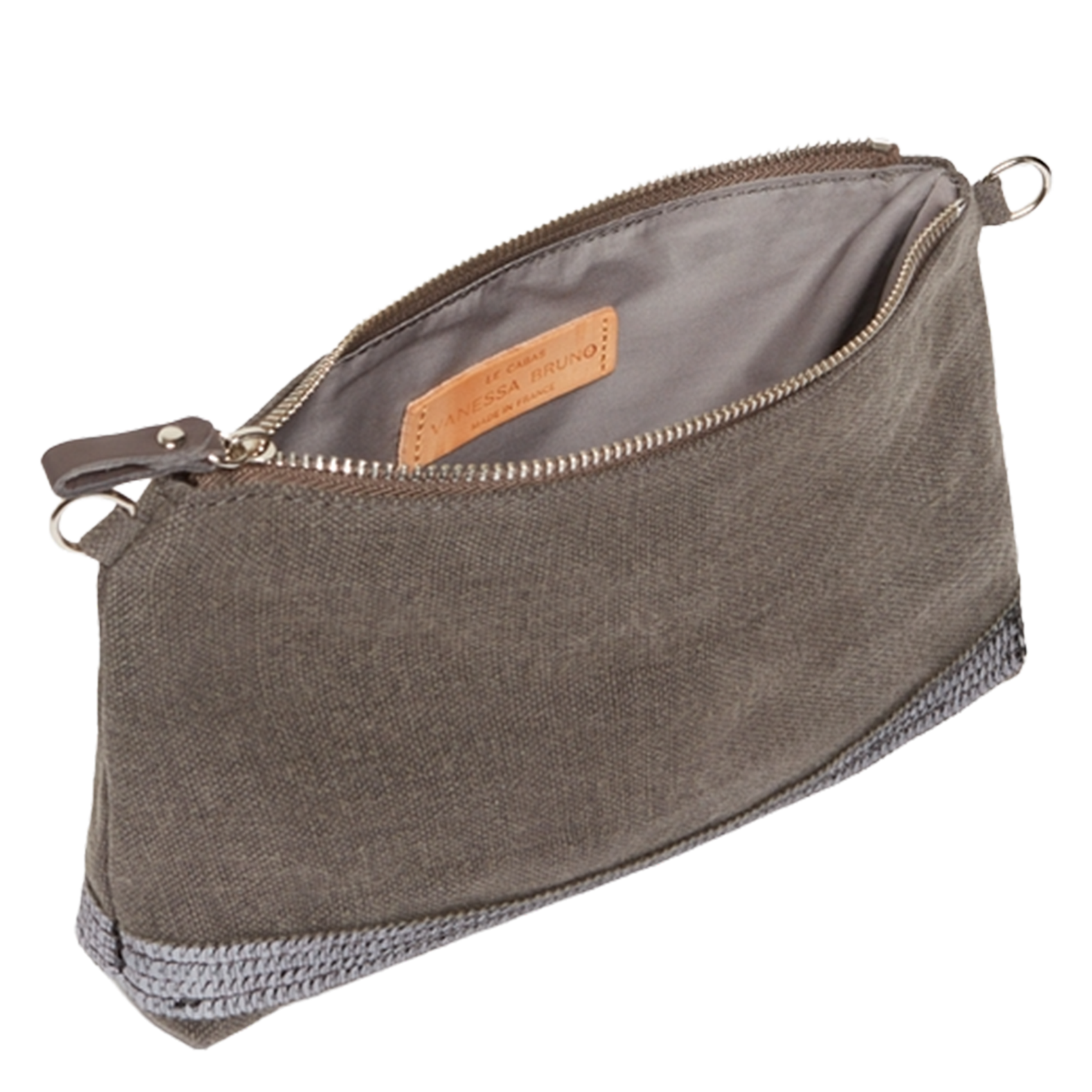 Crossbody linen clutch VANESSA BRUNO Grey