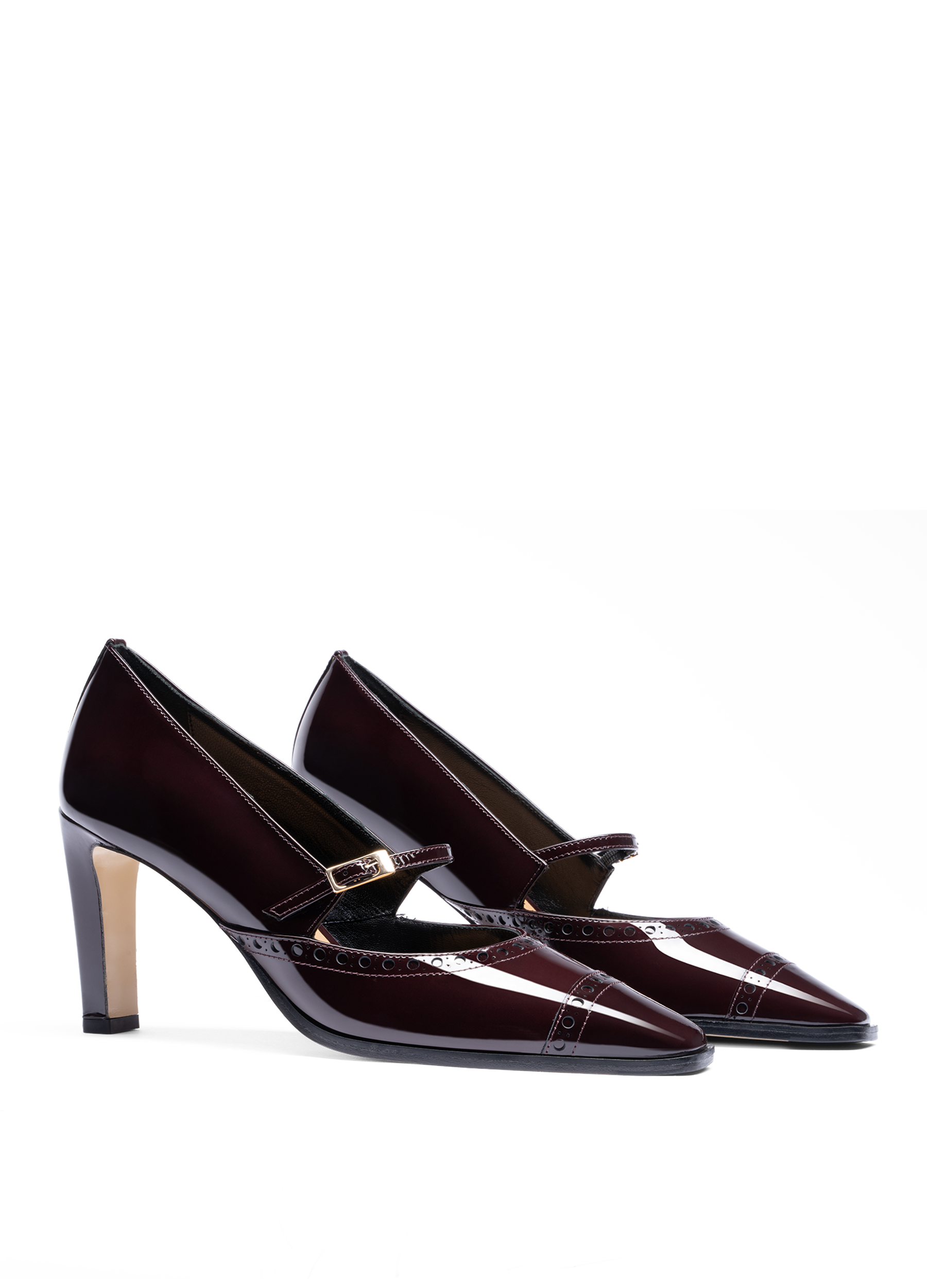 Burgundy patent leather pumps PARALLELE PARIS Red