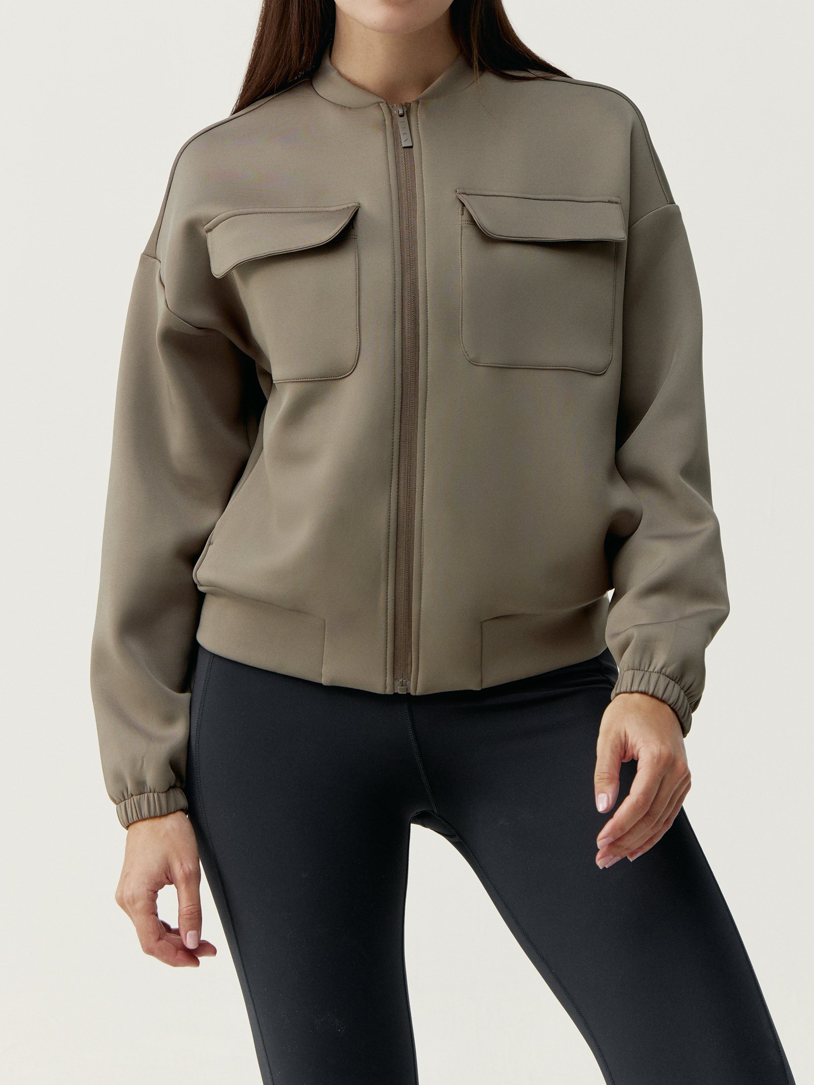 Zip-up performance athleisure sports jacket BORN LIVING YOGA Black