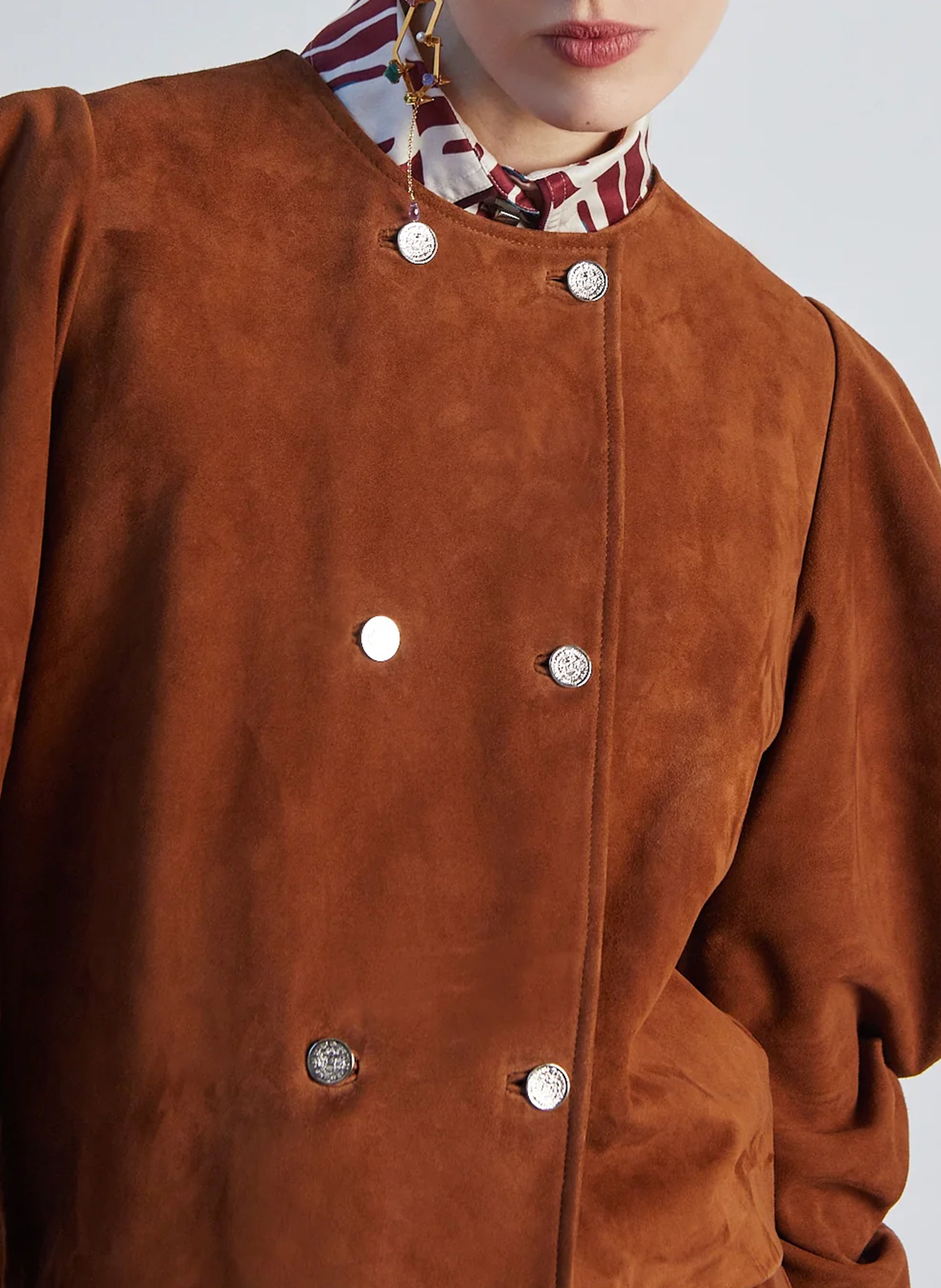 Veste ample en coton côtelé THE LABEL EDITION Marron