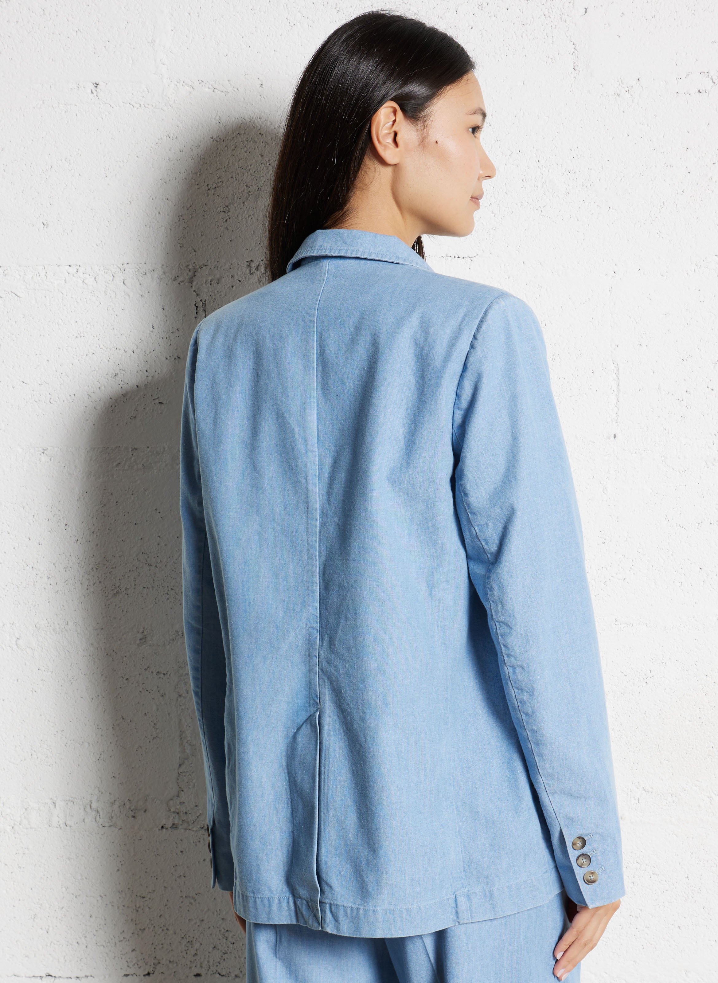 Gerade geschnittener Baumwollblazer IKKS Blau