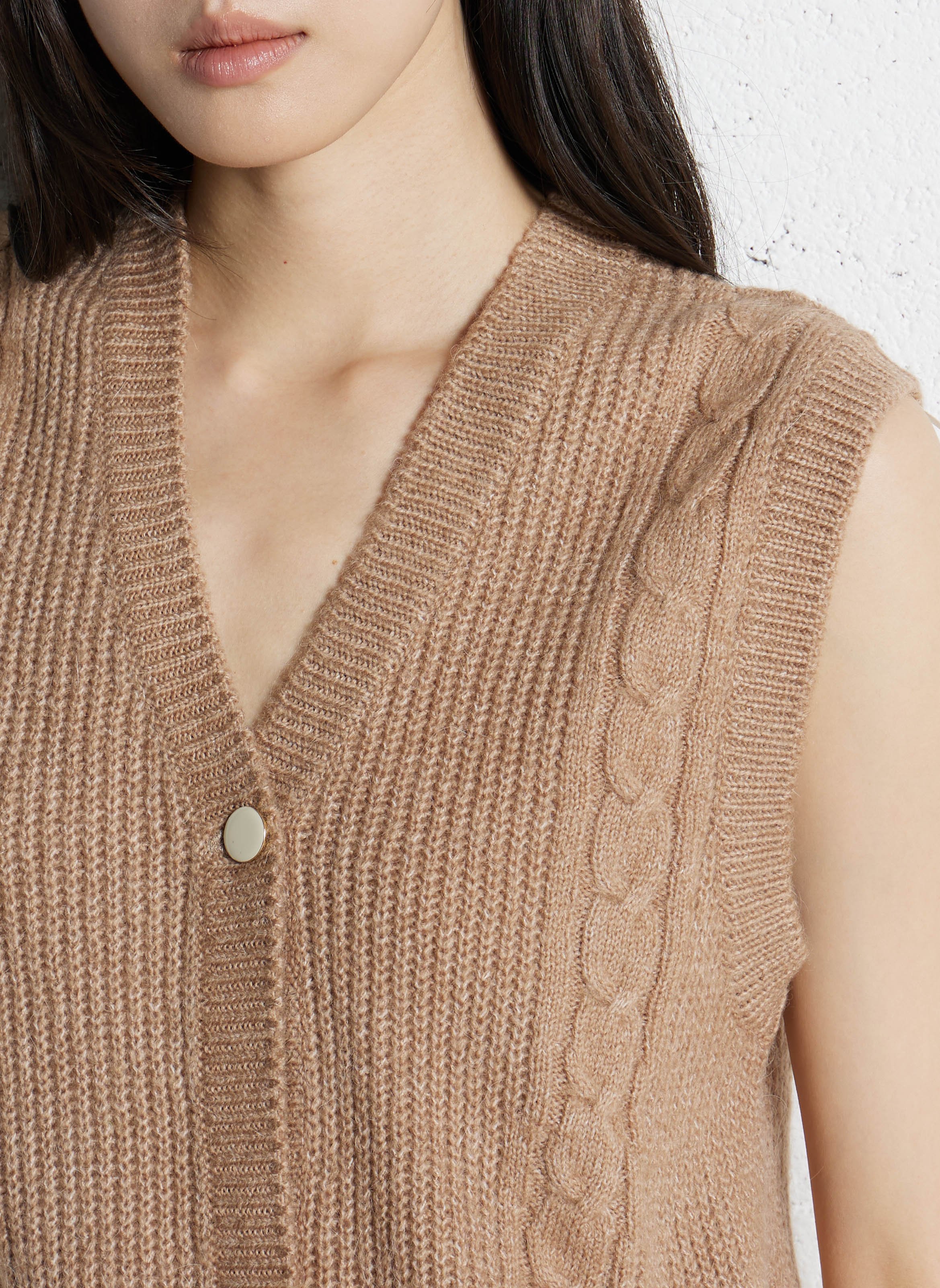 Gilet droit col V sans manches I CODE Blanc